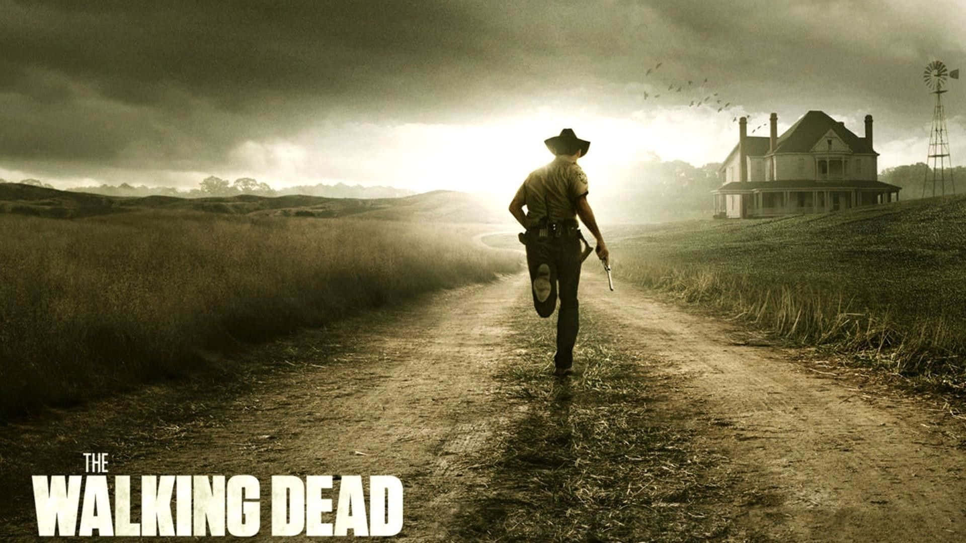 1920x1080 Rick Grimes on Horseback With Zombies