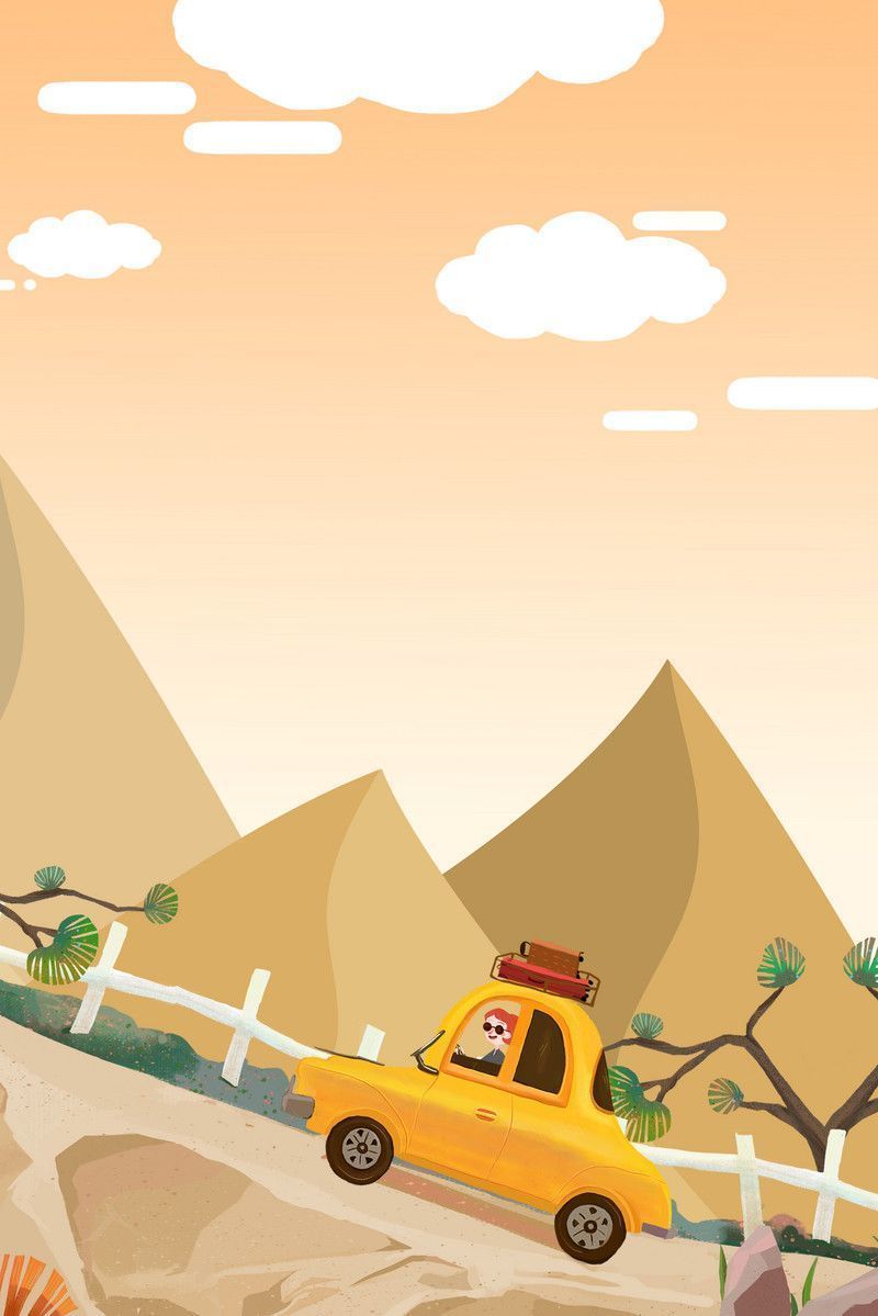 800x1199 Cartoon Self Driving Travel Background