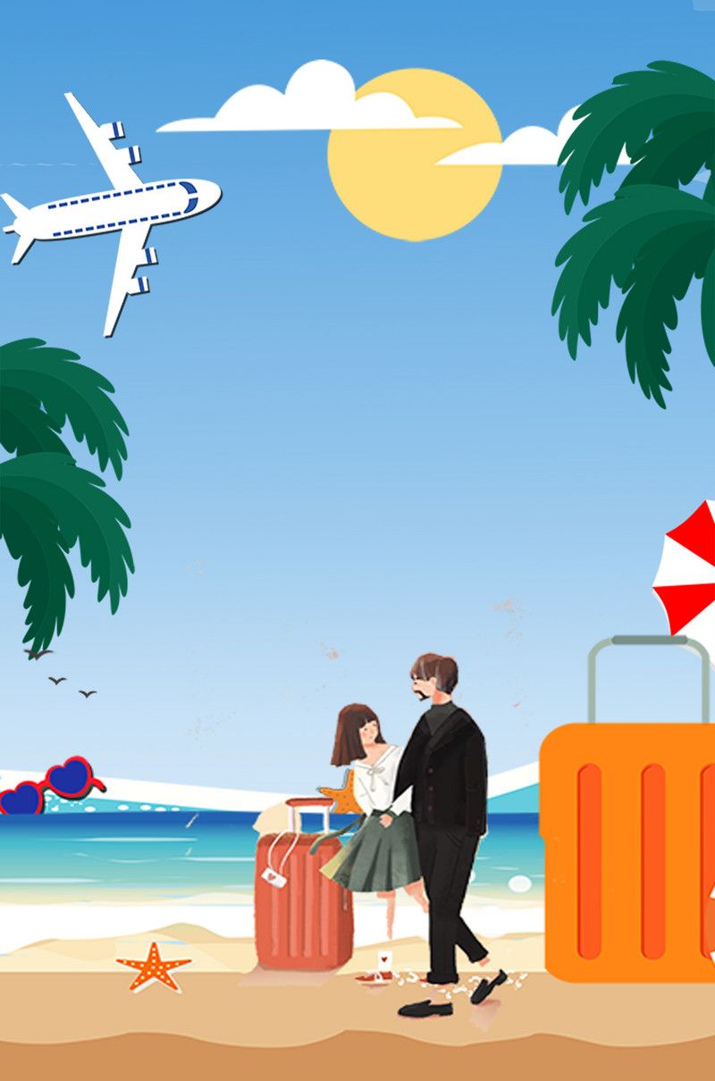 800x1210 Island Tourism Blue Cartoon Vacation