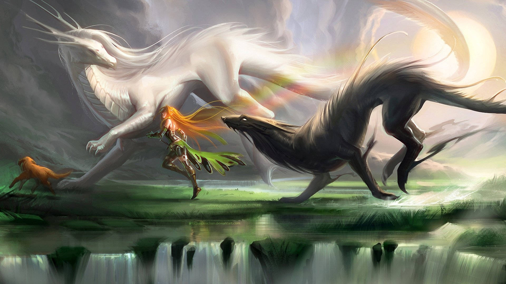 1920x1080 The Majestic Guardian Dragon Wallpaper