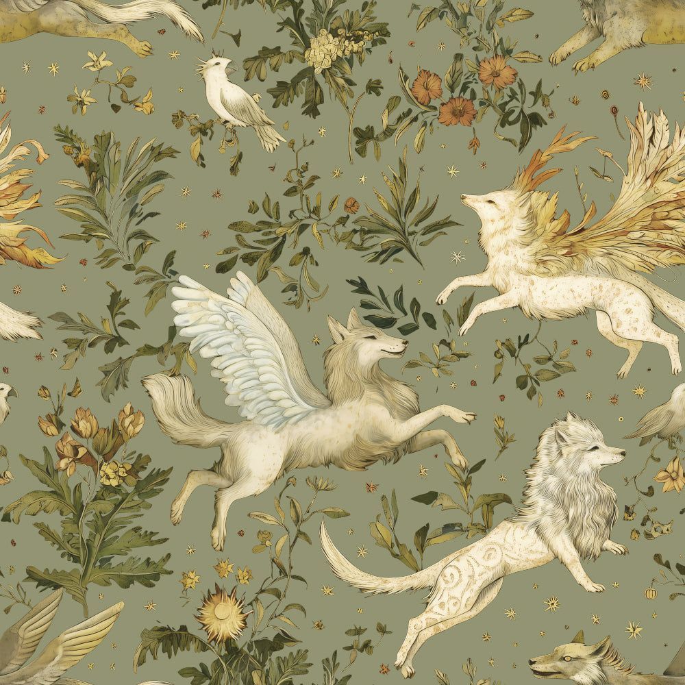 1000x1000 Mythical Creatures Botanicals Wallpaper