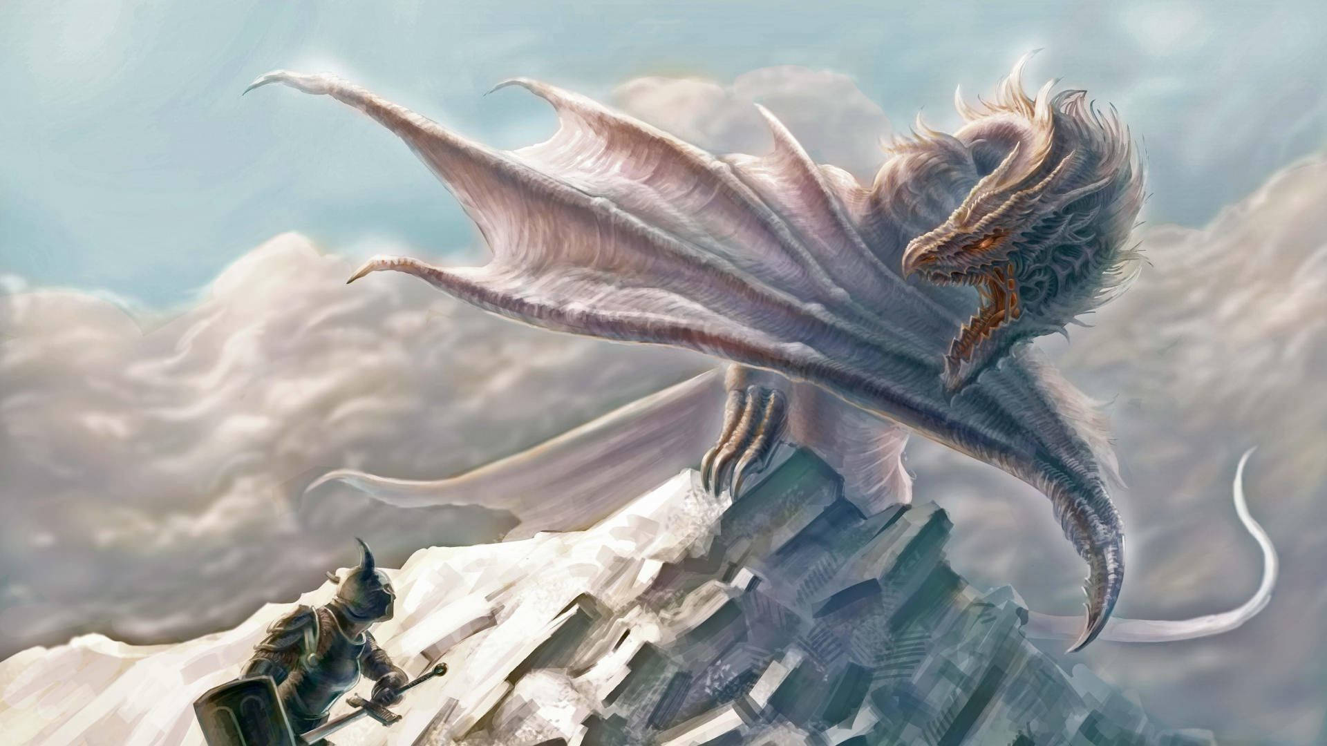 1920x1080 Warrior Against Mythical Creature