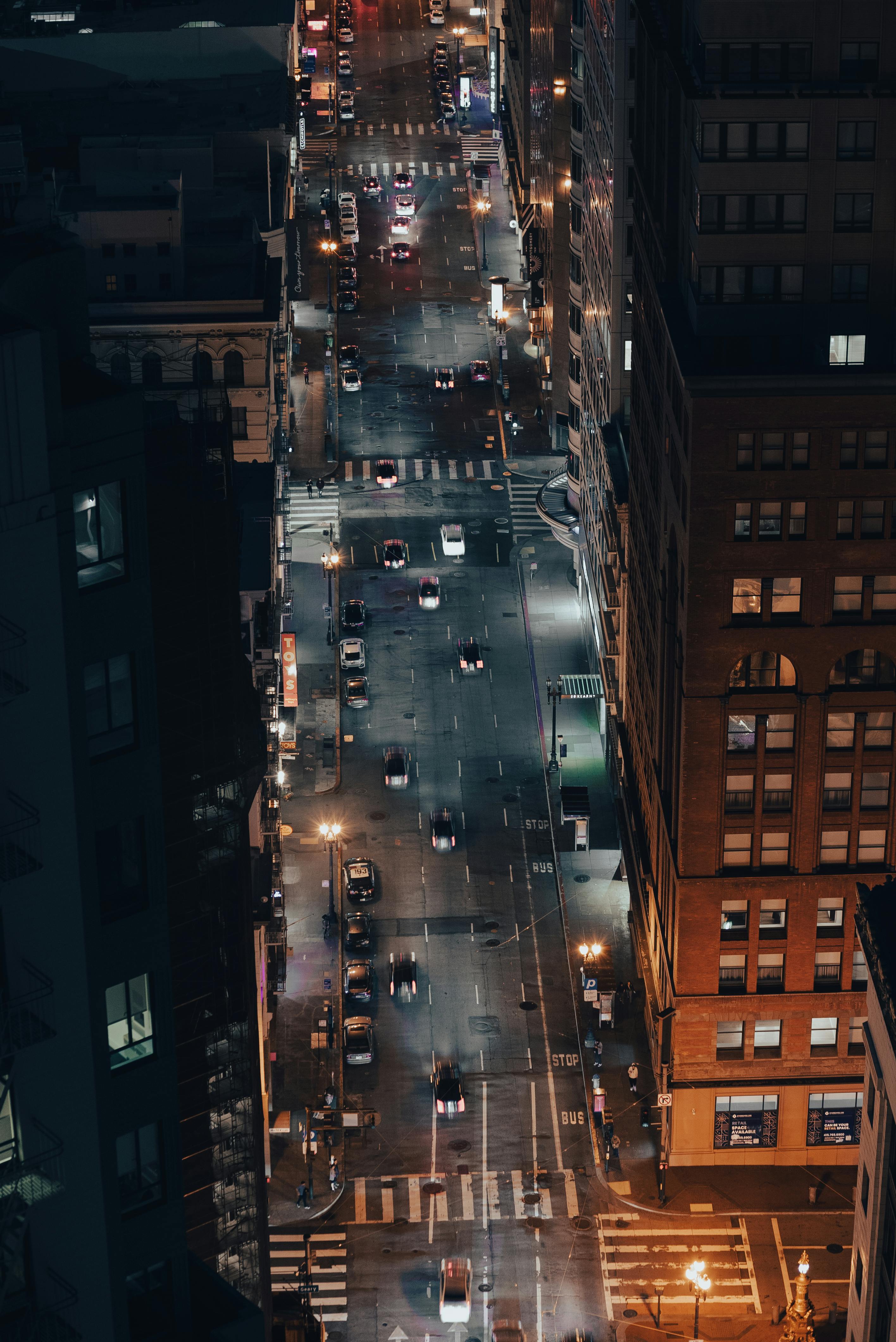 2832x4240 Aerial View of Busy City Street at