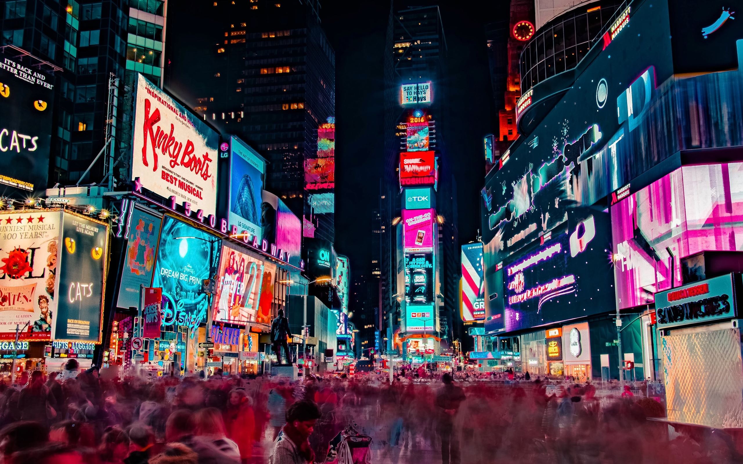 2560x1600 time lapse photography of crowd
