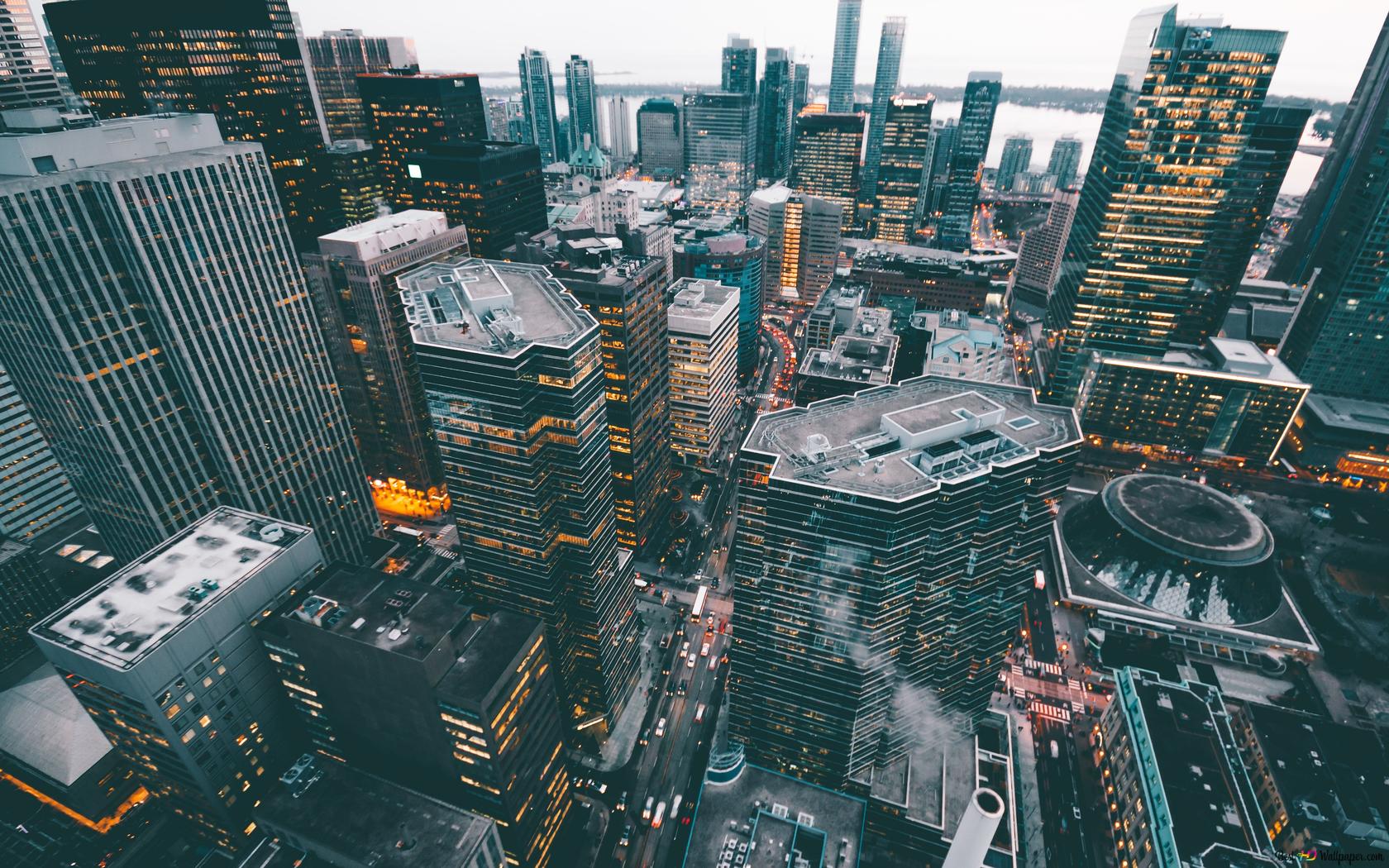 1680x1050 buildings and city lights 4K wallpaper