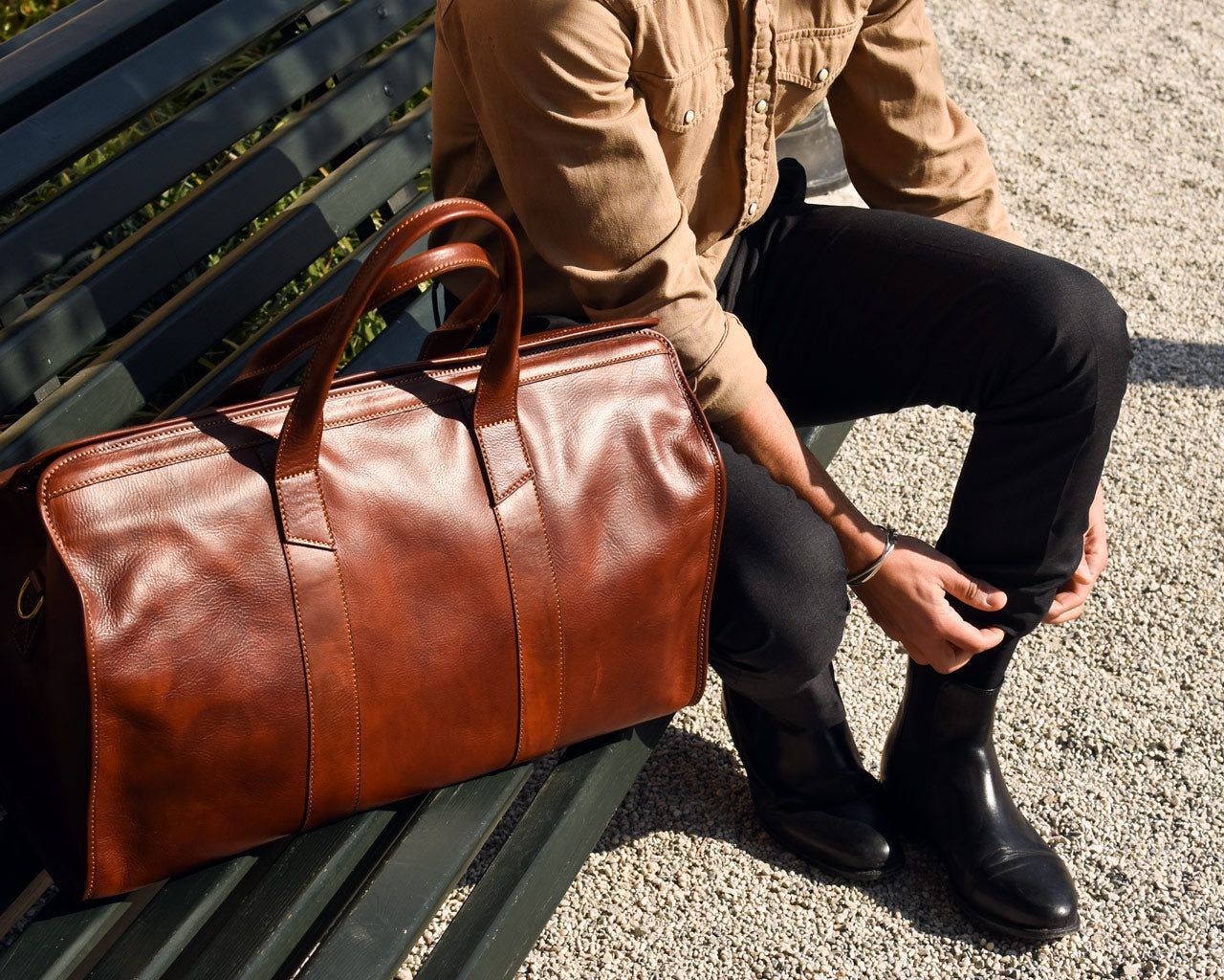 1280x1024 On The Move Leather Duffle Bag