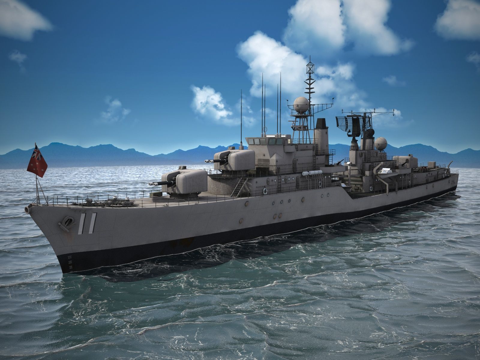 1600x1200 Daring Class Destroyer Battle Ship 3D