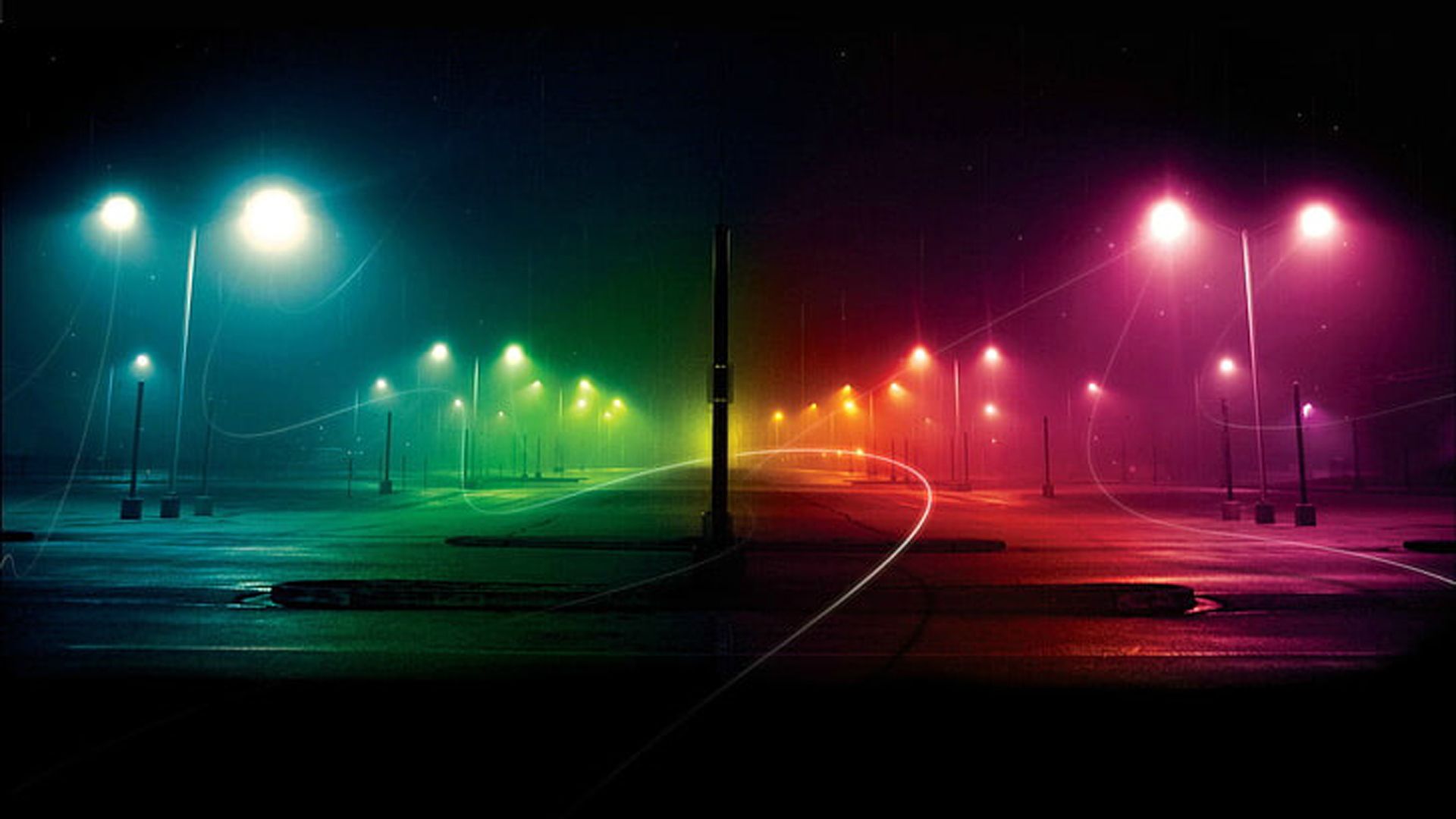 1920x1080 Colorful City Neon Street Lights HD