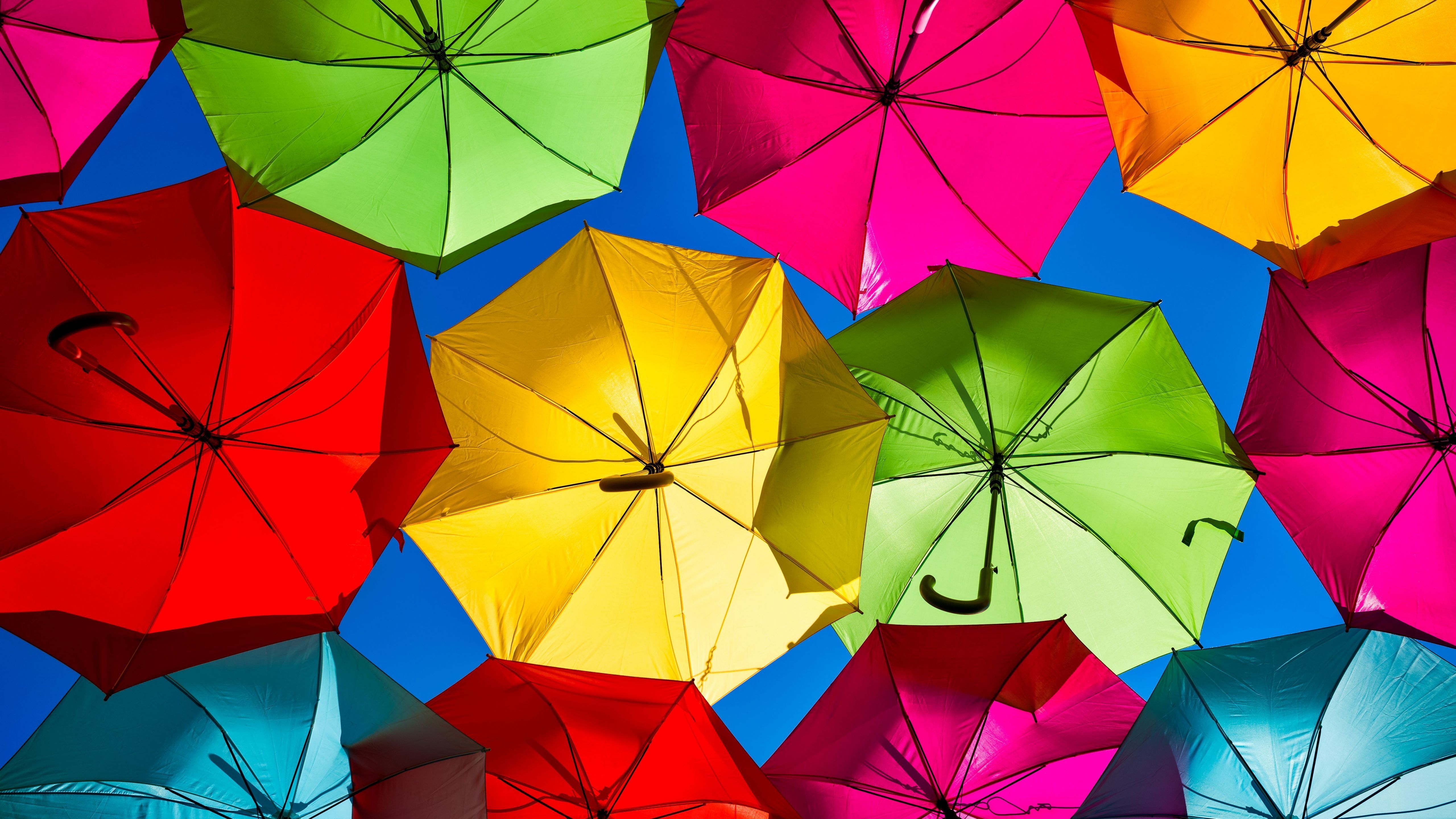 5120x2880 Umbrellas Wallpaper 4K, Street festival