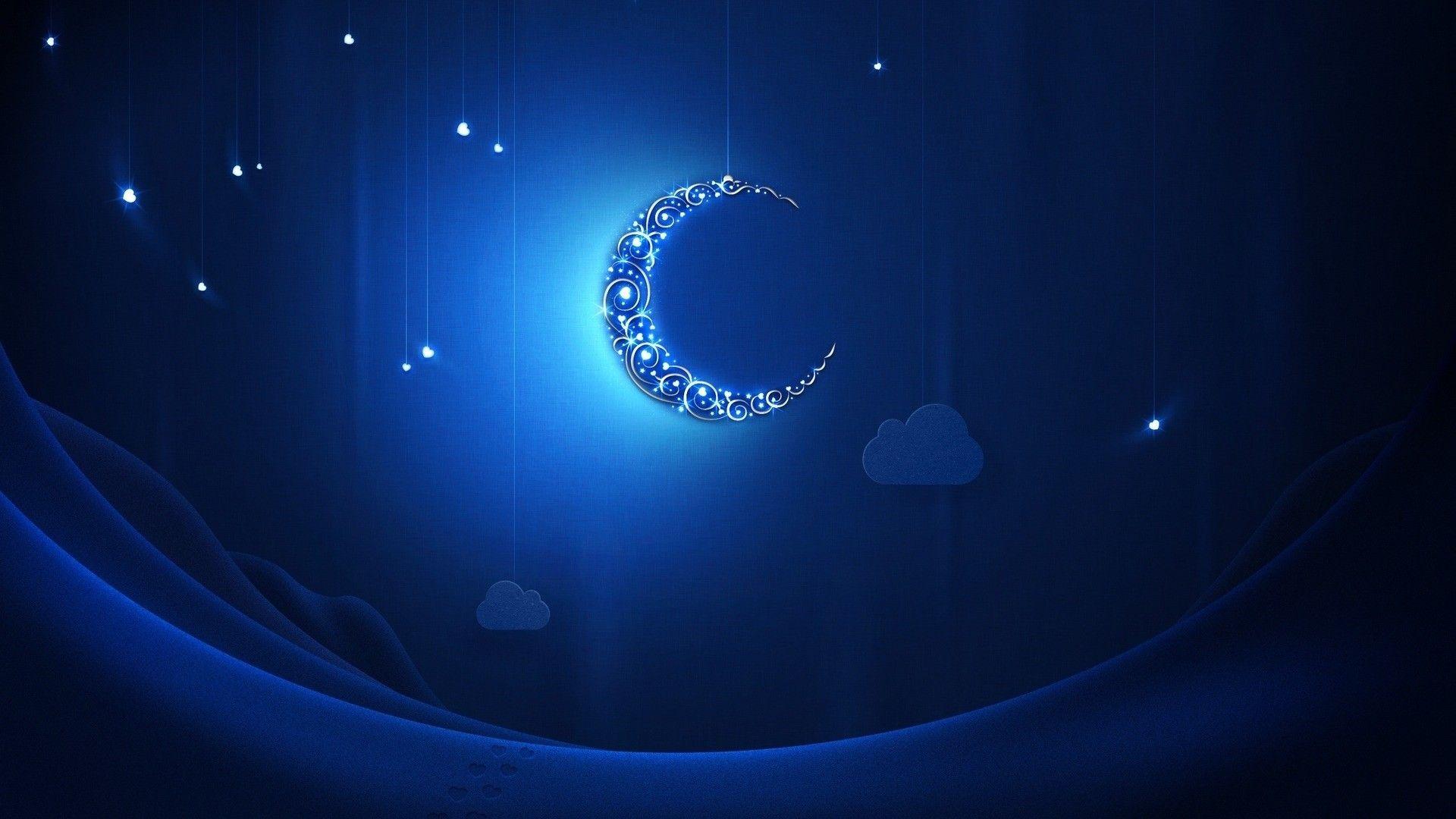 1920x1080 Moon and Stars Desktop Wallpaper