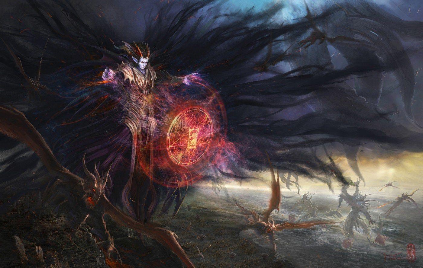 1400x888 God Like Dark Elf Sorcerer