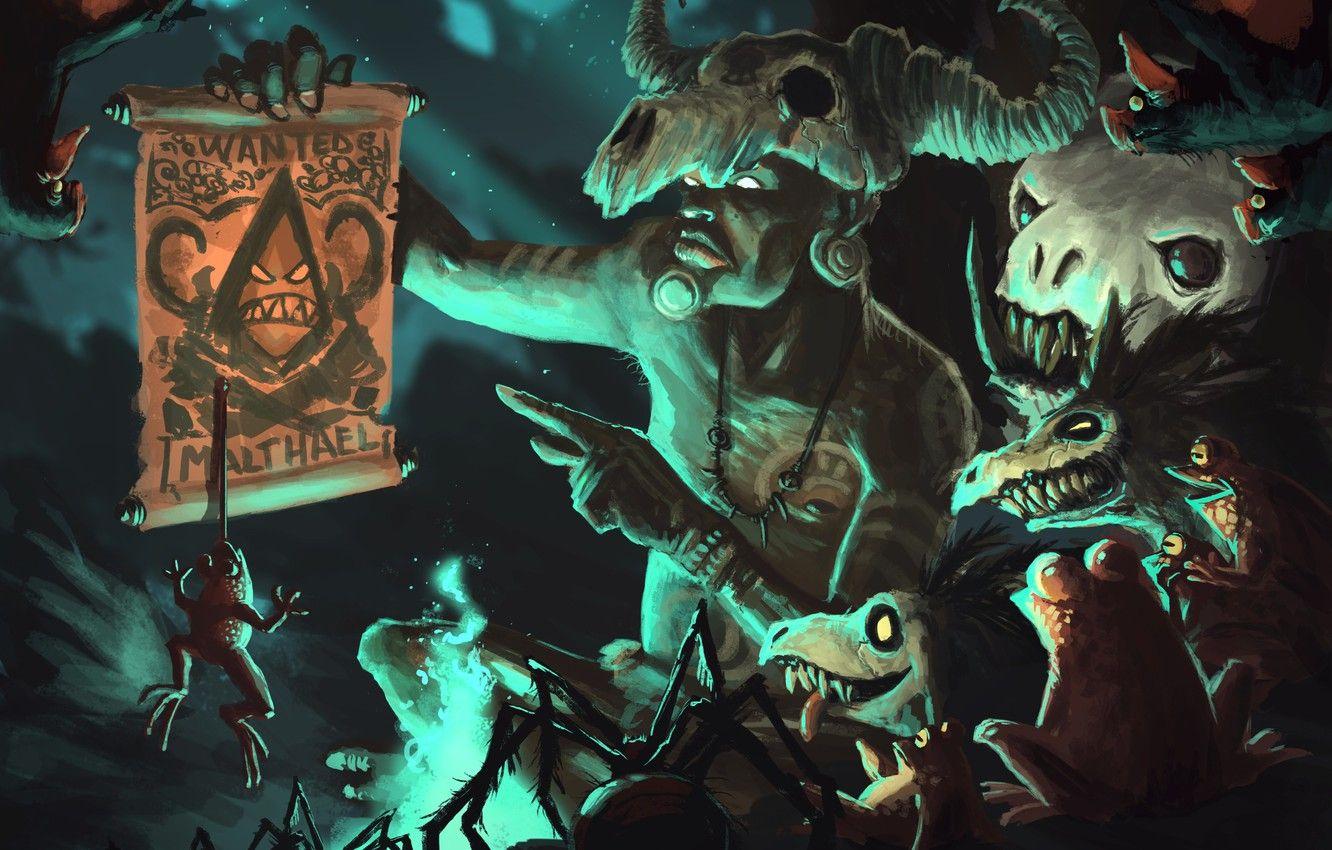 1332x850 Wallpaper skull, Diablo art, The sorcerer image