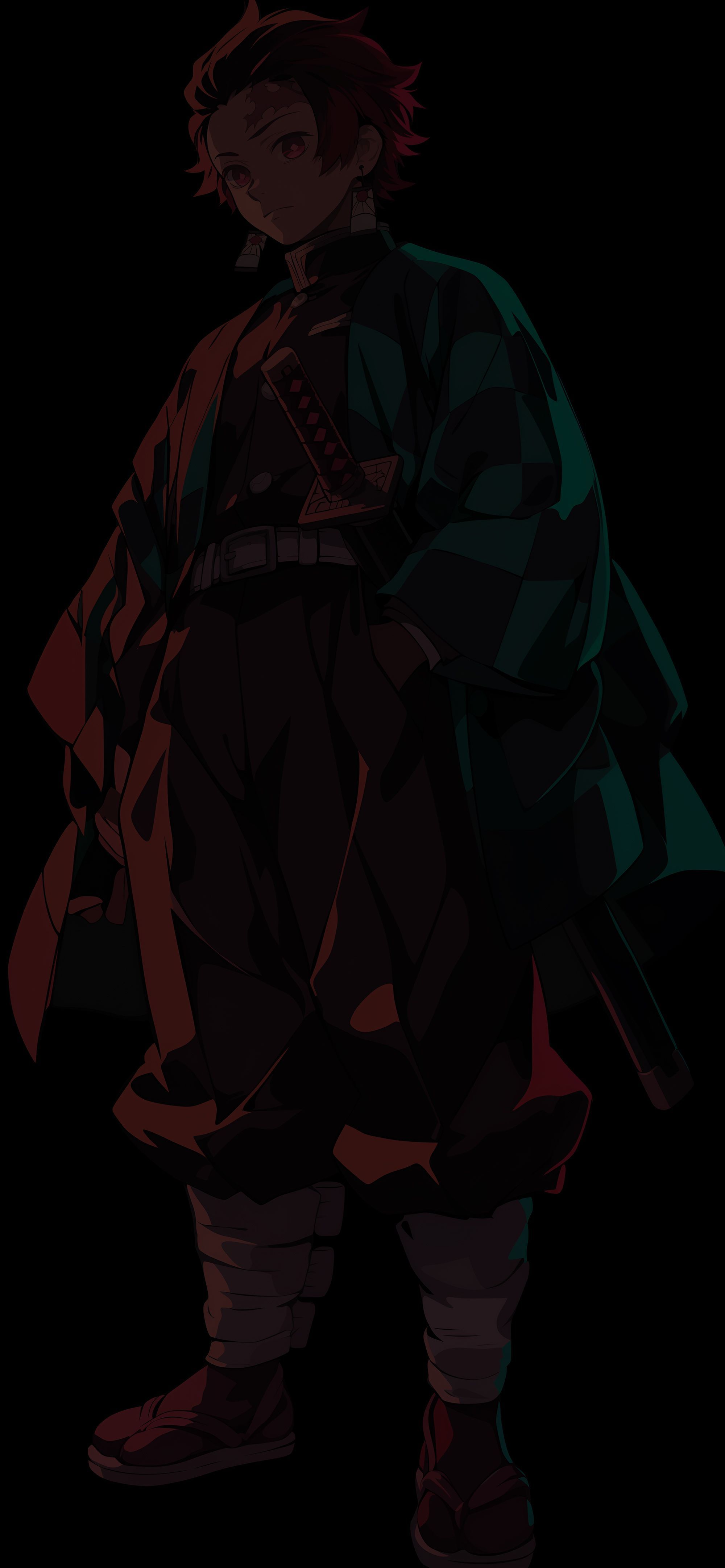 2000x4329 Tanjiro Kamado Epic Stance Dark Theme Wallpaper