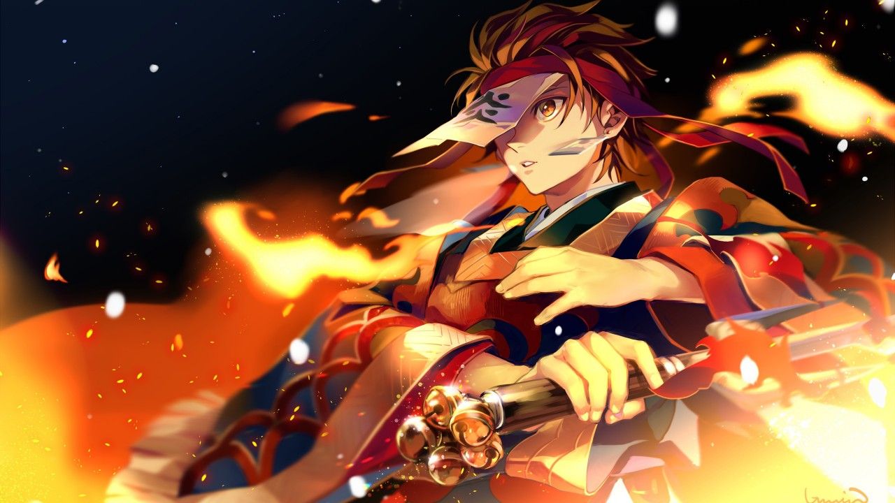 1280x720 demon slayer tanjiro kamado with sword
