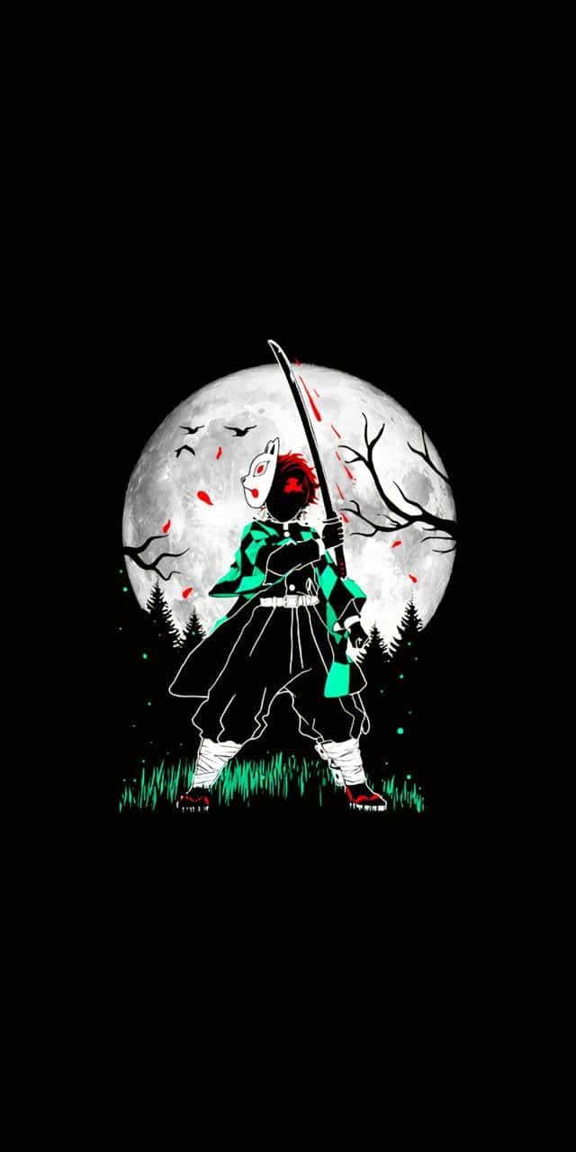 640x1280 Dark Demon Slayer iPhone Lock Screen
