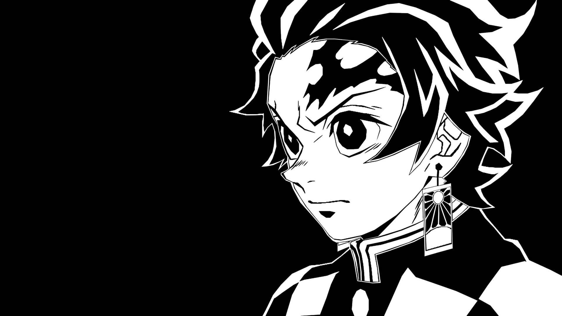1920x1080 Black Tanjiro Kamado Manga Wallpaper