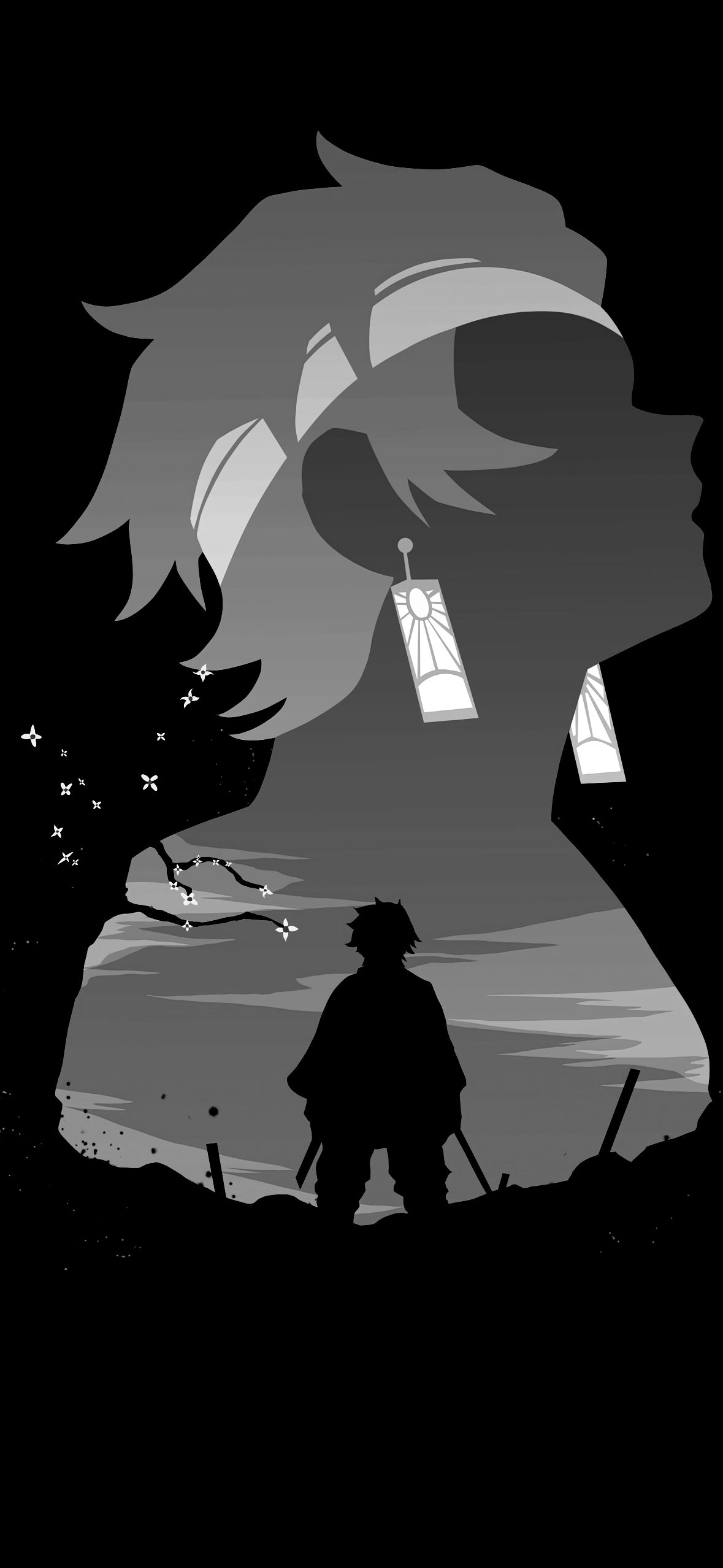 1179x2556 demon slayer, tanjiro, black wallpaper for mobile