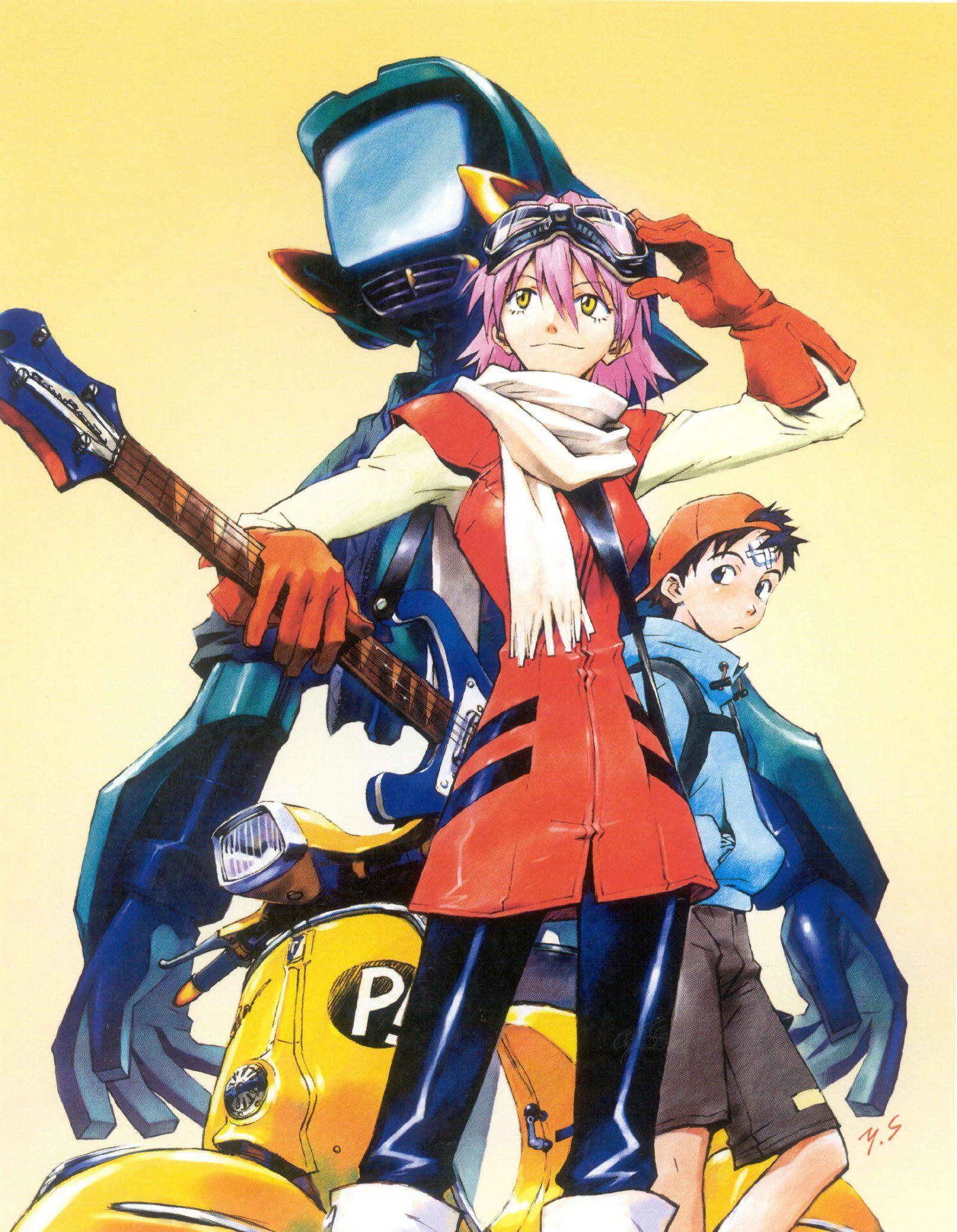 1600x2059 flcl, Fooly, Cooly, Canti, Haruhara, Haruko, Anime, Simple