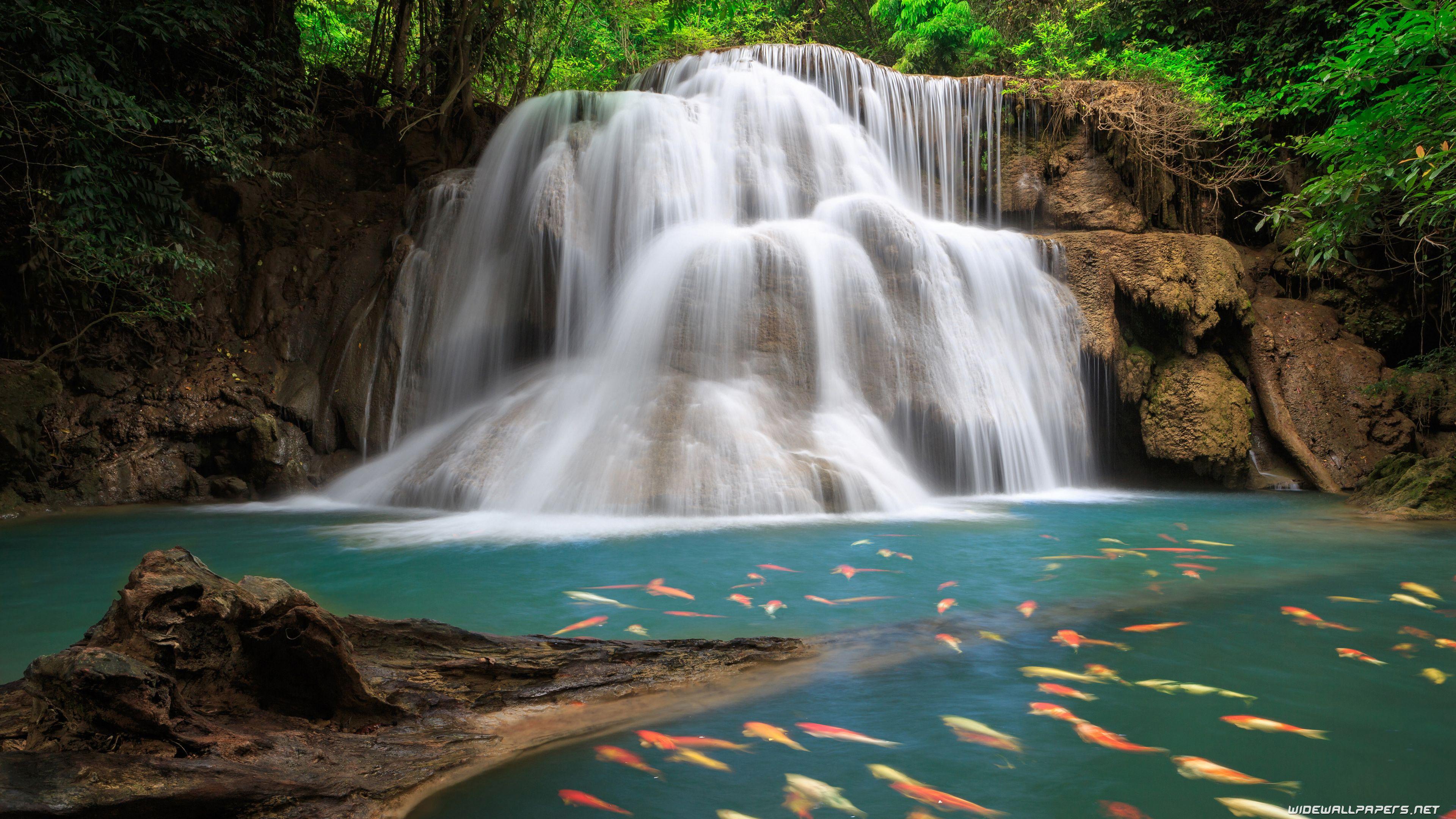 3840x2160 Waterfalls desktop wallpaper 4K Ultra HD