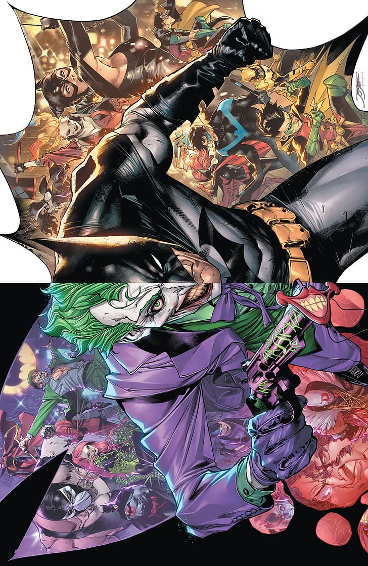 728x1119 HD wallpaper: DC Comics, Joker, Batman