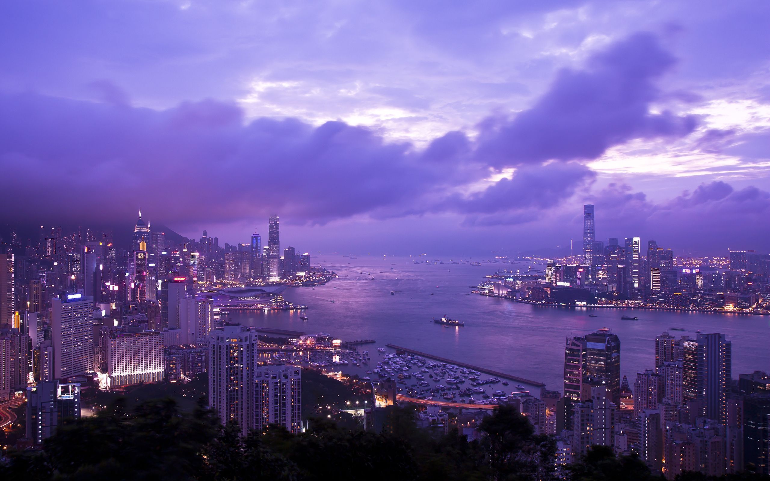 2560x1600 HD Wallpaper of Victoria Harbour