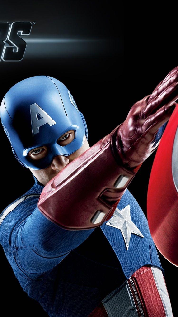 750x1334 Captain America In The Avengers 750x1334 IPhone 8 7 6 6S Wallpaper