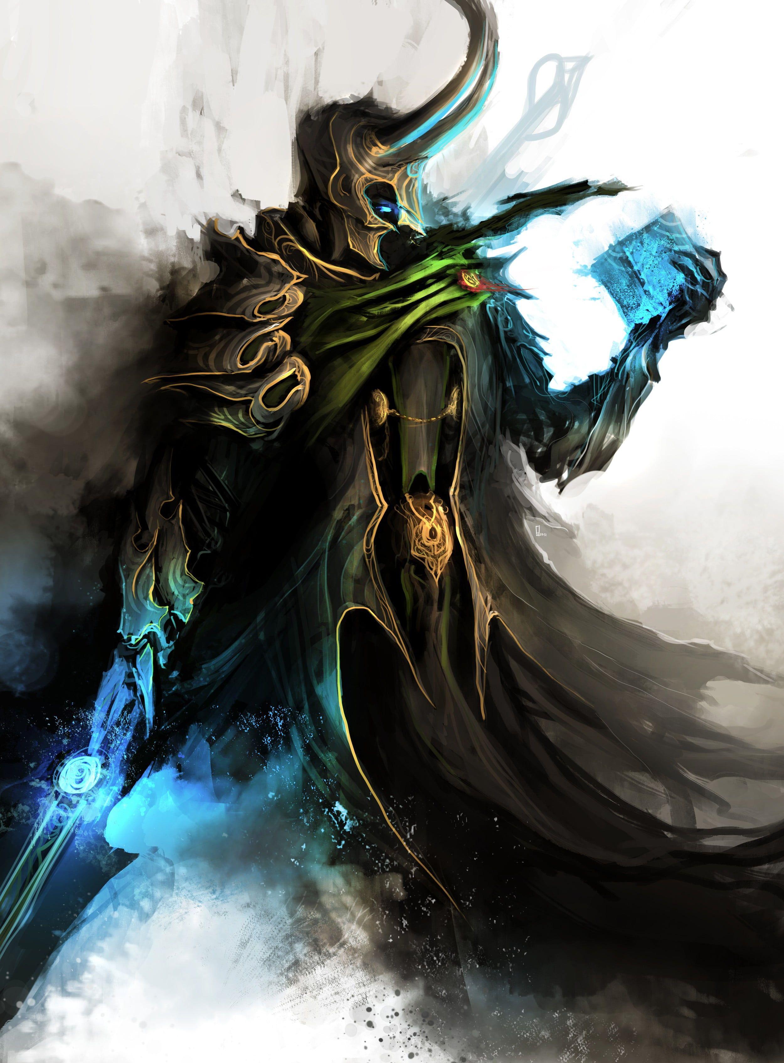 2500x3392 Loki illustration, The Avengers, fantasy art, Loki HD