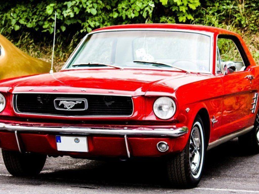 1024x768 Desktop Wallpaper Red Muscle Car Ford Mustang HD Image