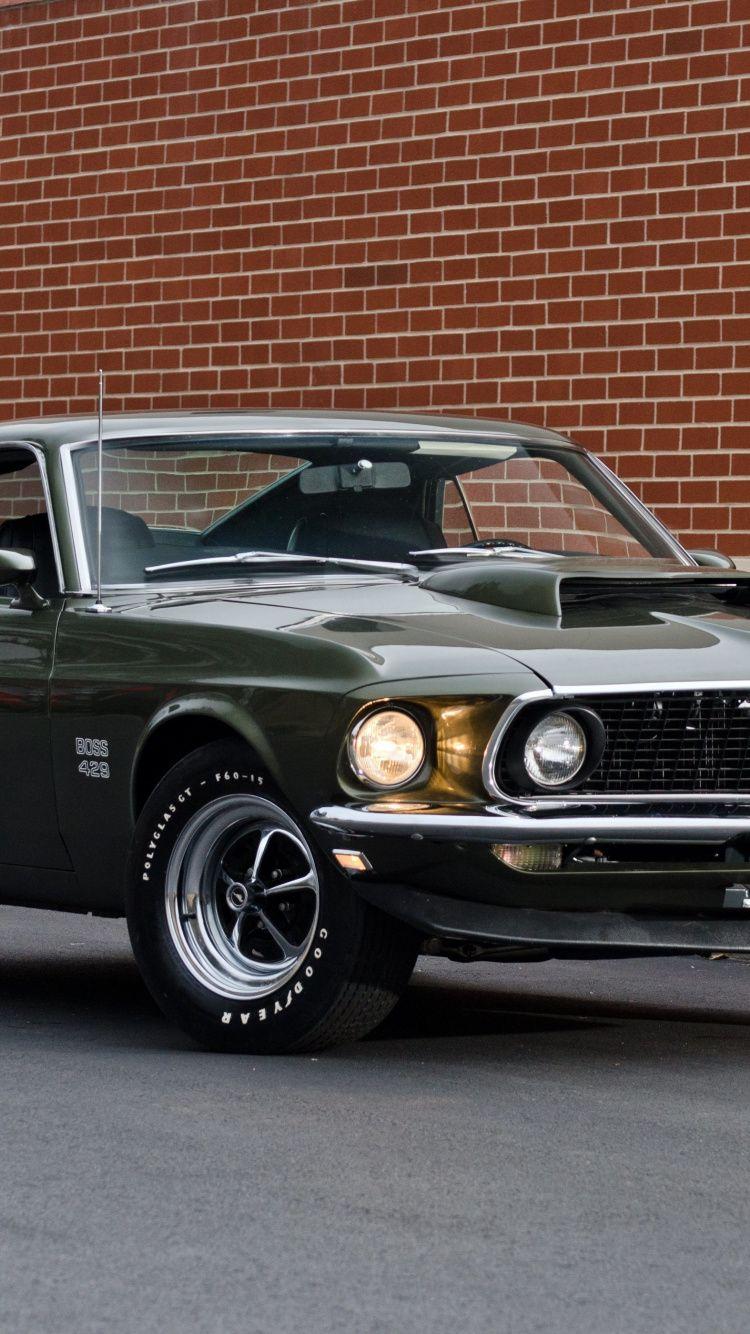 750x1334 Download 750x1334 wallpaper green, classic, 1969 ford mustang boss iphone iphone 750x1334 HD image, background, 9821