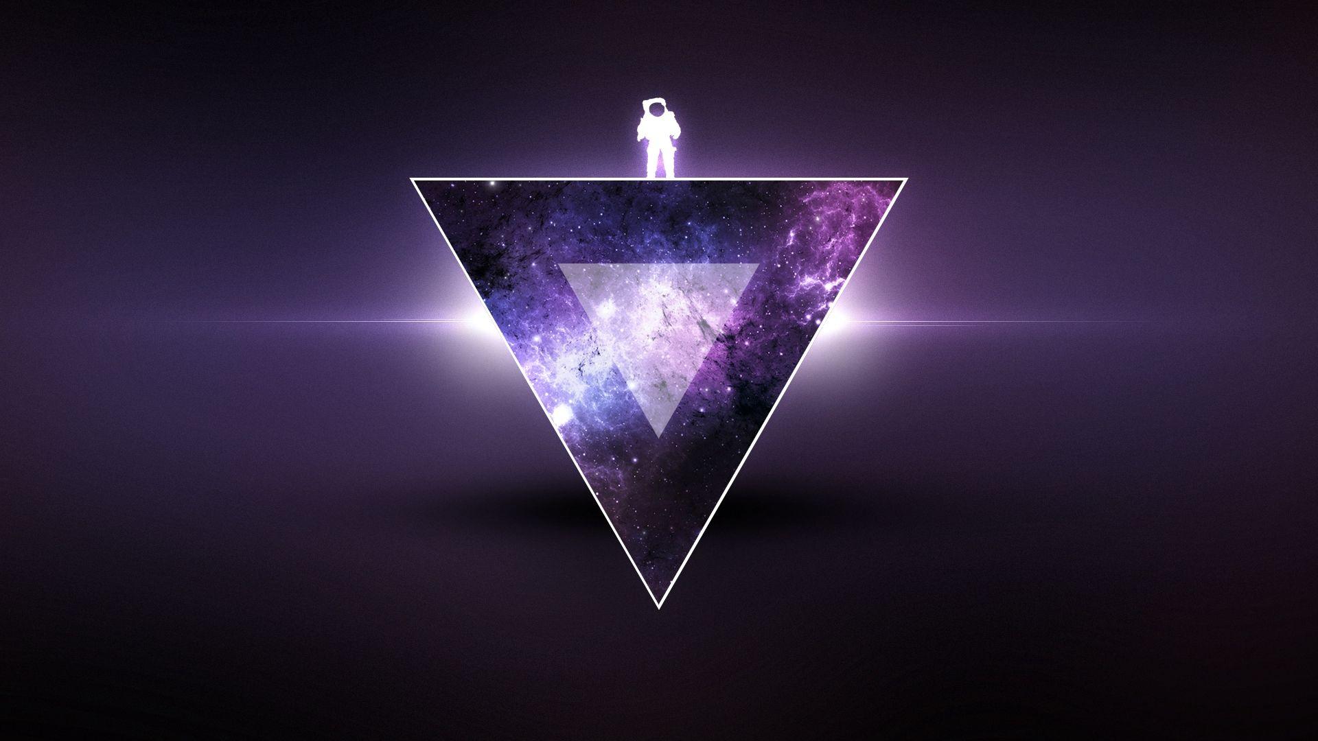 1920x1080 Download wallpaper 1920x1080 texture, triangle, astronaut