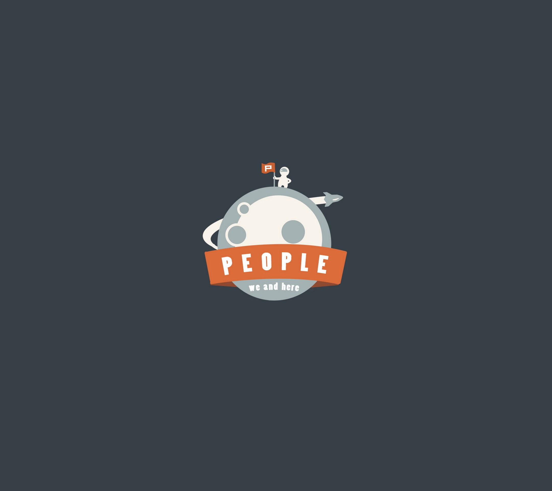 2160x1920 People logo, minimalism, Moon, rocket, astronaut HD