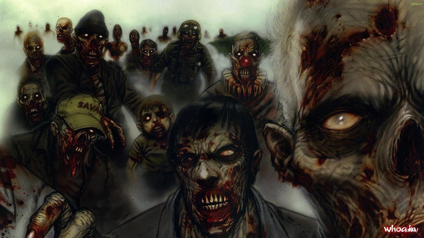 1366x768 3D Horror Wallpaper