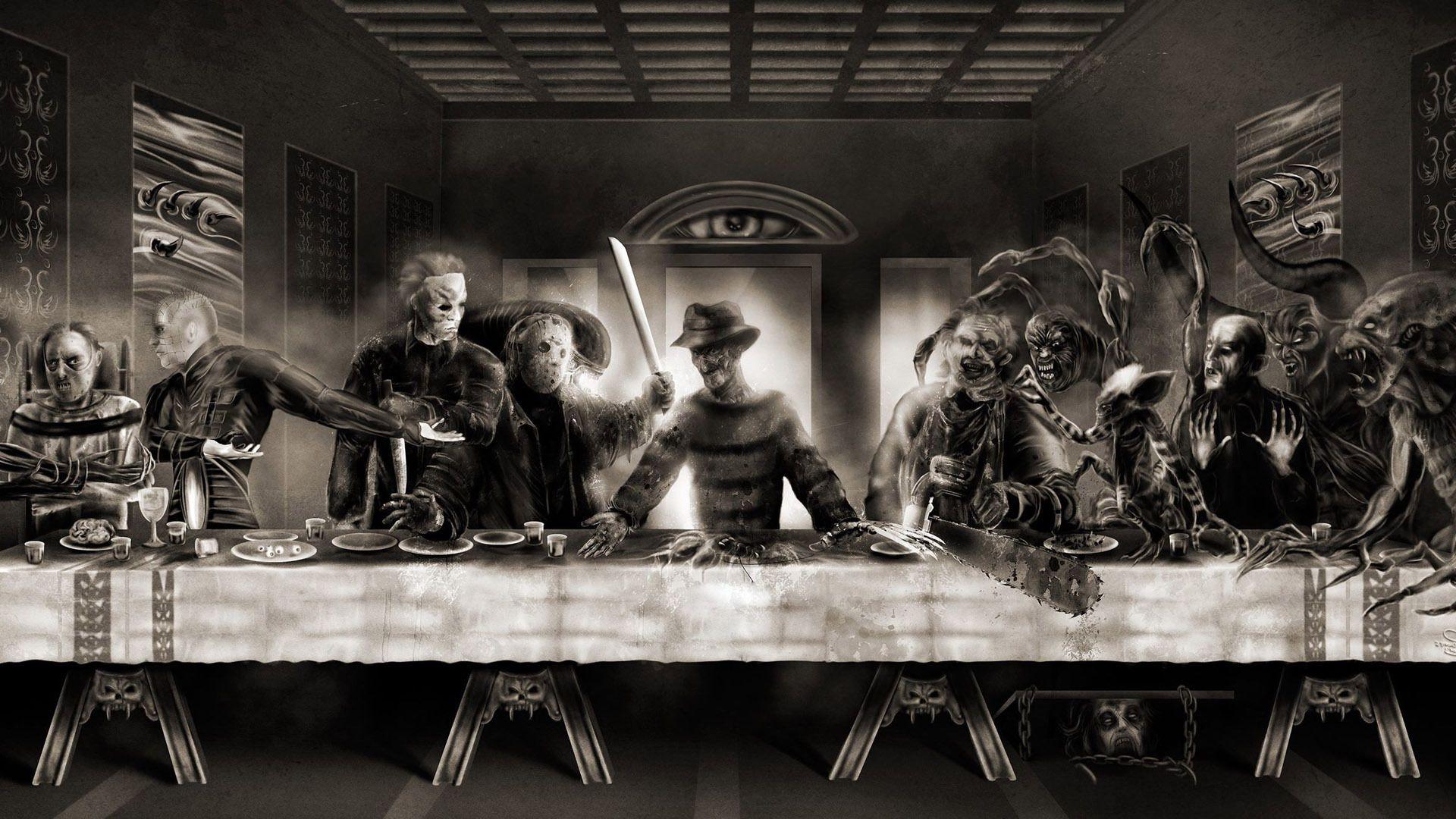 1920x1080 Free download Horror Last Supper wallpaper 18864 [1920x1080] for your Desktop, Mobile & Tablet. Explore Last Supper Wallpaper. The Lord's Supper Wallpaper, Star Wars Last Supper Wallpaper, Last Supper Wallpaper Border
