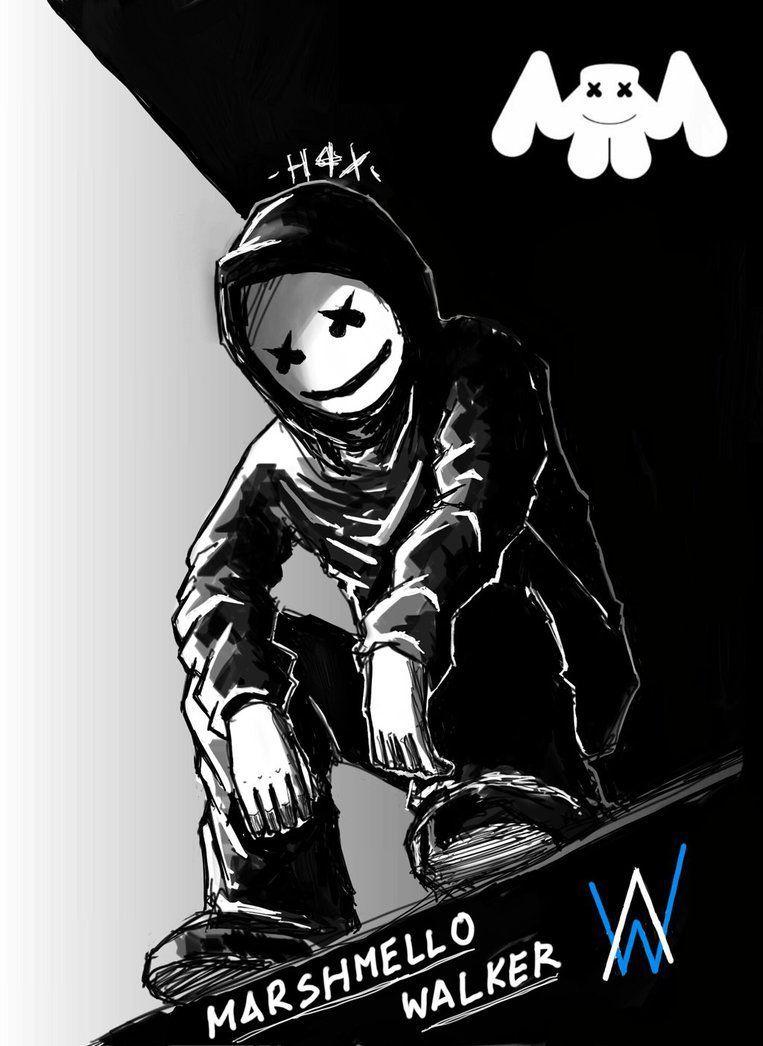 763x1046 Marshmello Walkers by H4XF4XTOR. Alan walker, Walker wallpaper, Walker art