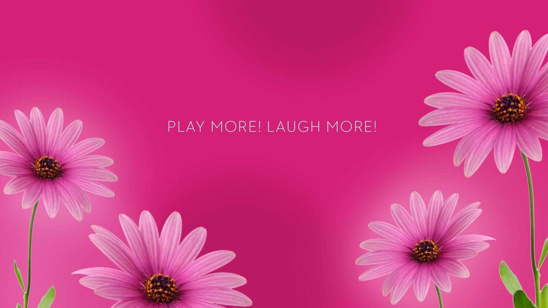 1920x1080 Pink Floral Desktop With Quote