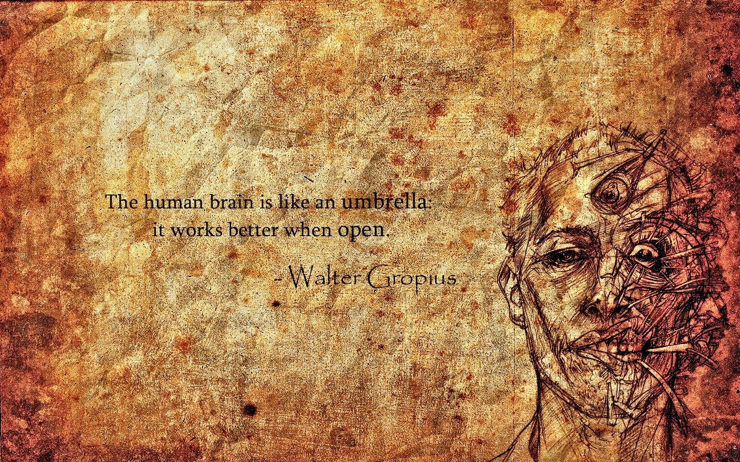 1440x900 quotes, brain, mind, open, Walter Gropius wallpaper