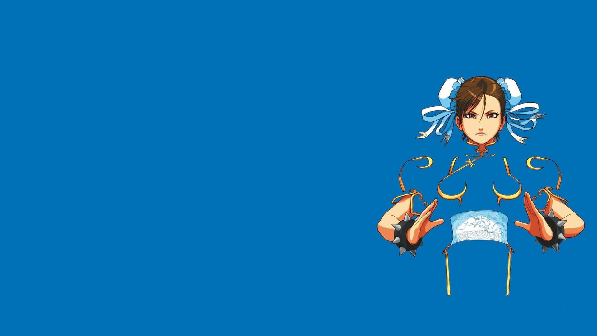 1920x1080 Chun Li Street Fighter Blue Backdrop