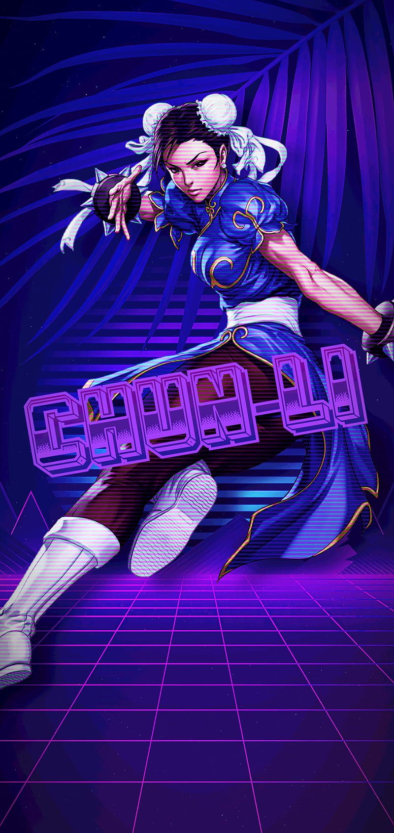 800x1689 Sythwave Chun Li, Capcom, Streetfighter
