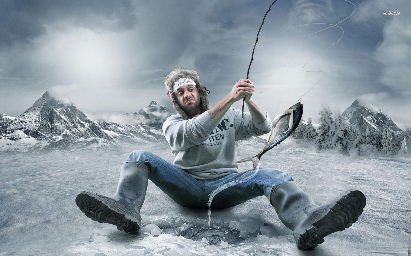 1680x1050 Ice fishing wallpaper wallpaper