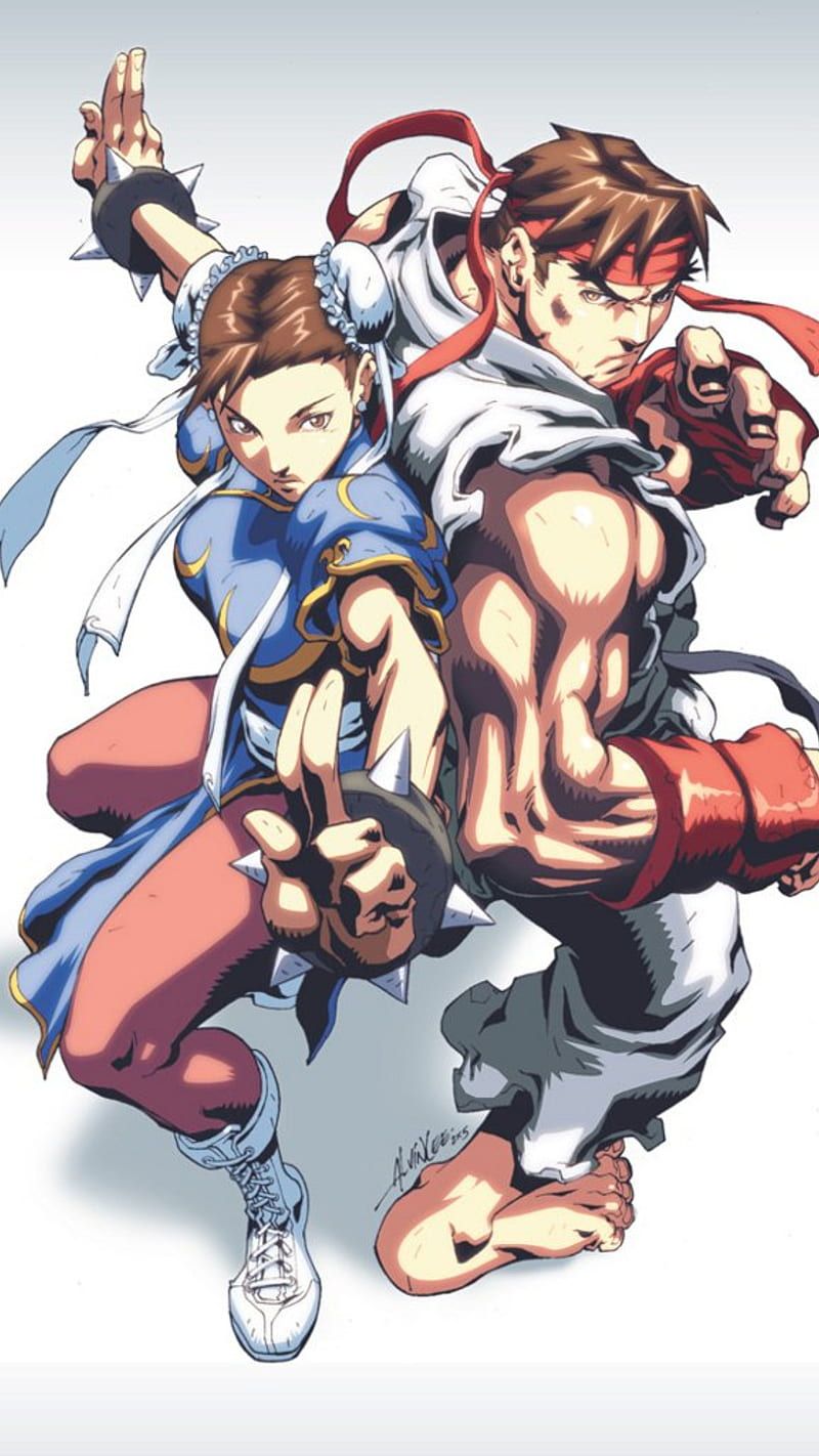 800x1422 Ryu and Chunli, capcom, street fighter