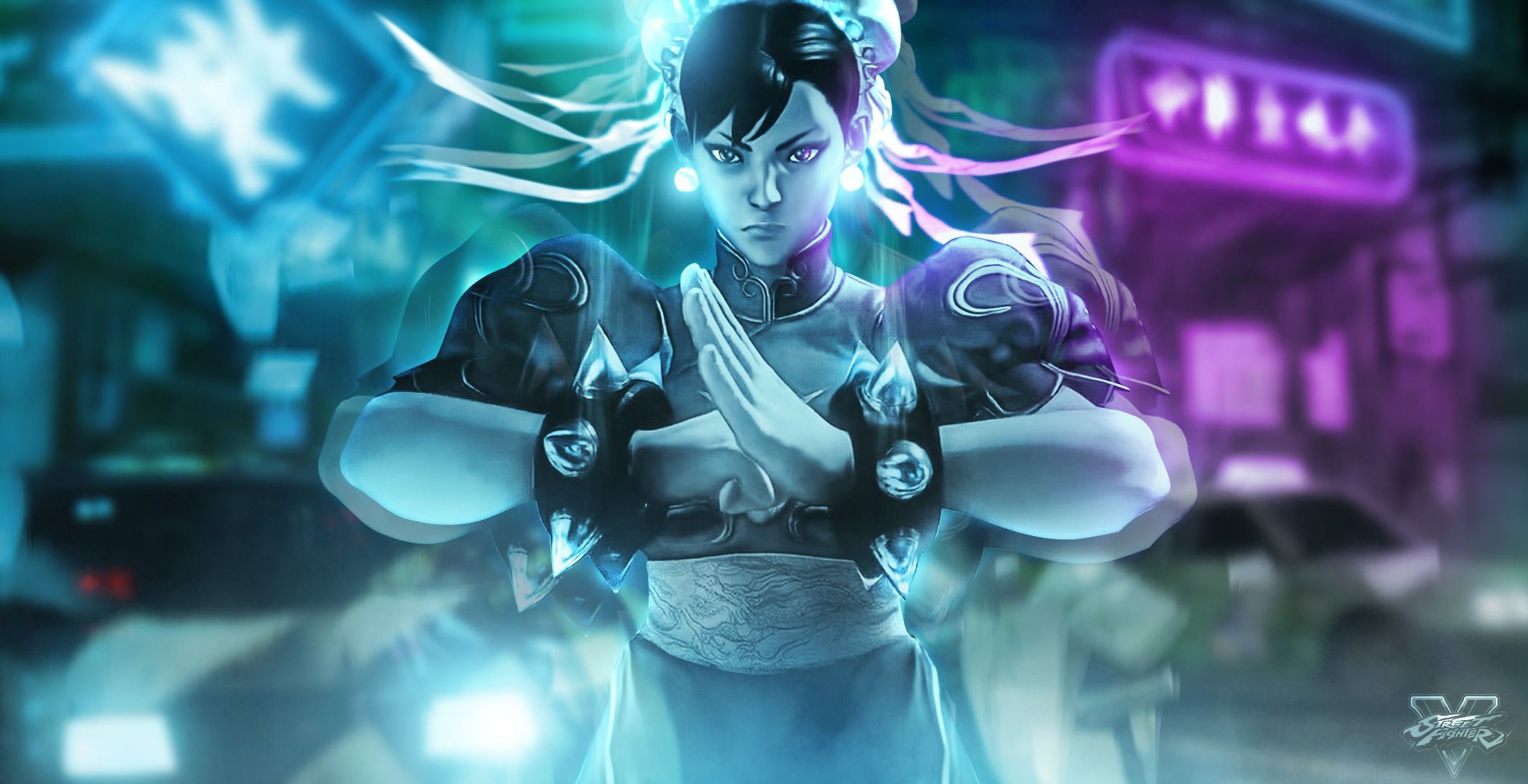 2104x1080 Wallpaper girl, art, fighter, Street