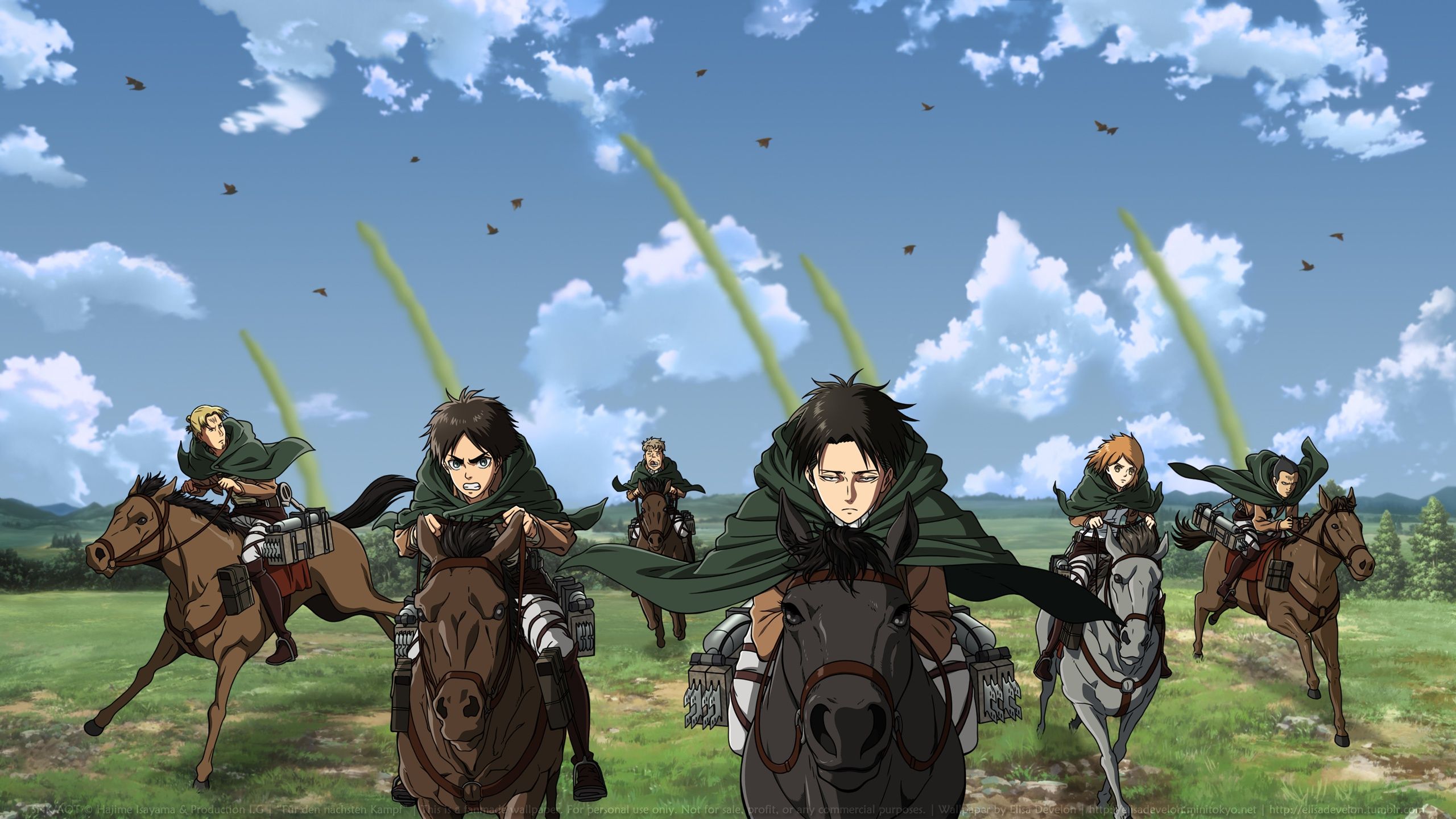 2560x1440 Wallpaper anime, horse, art, characters