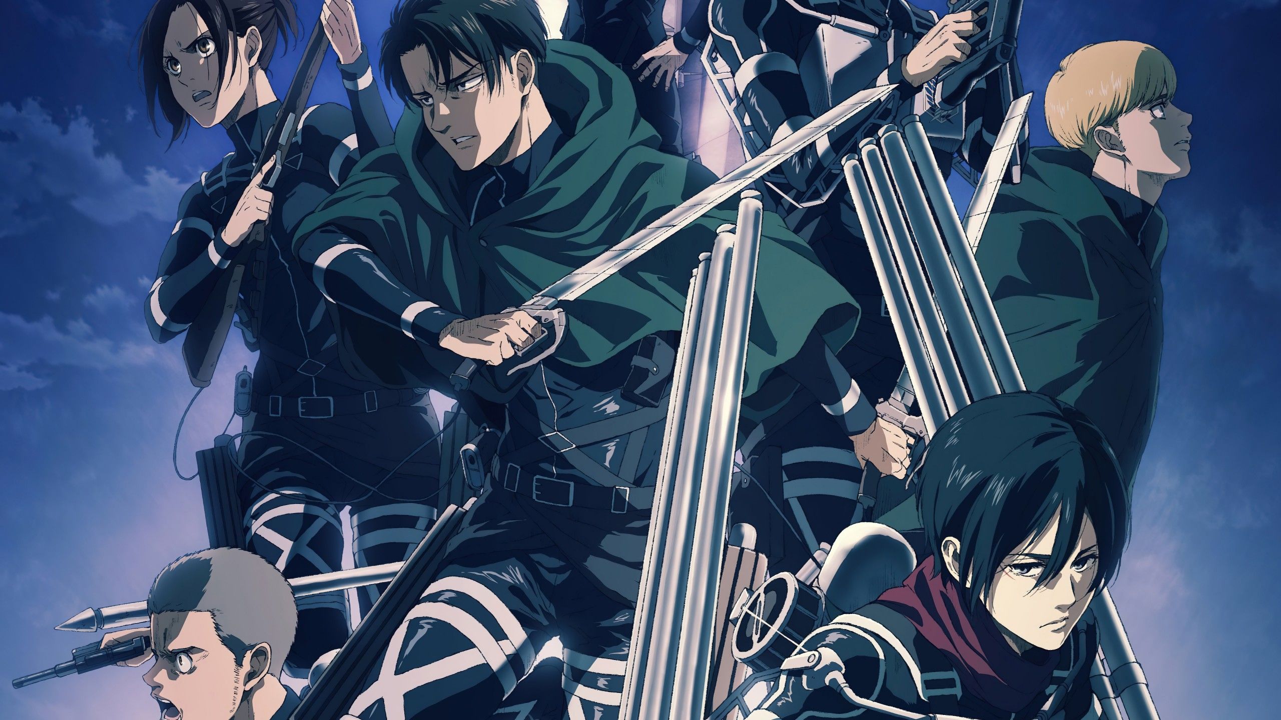 2560x1440 Mikasa Ackerman Eren Yeager Levi Armin