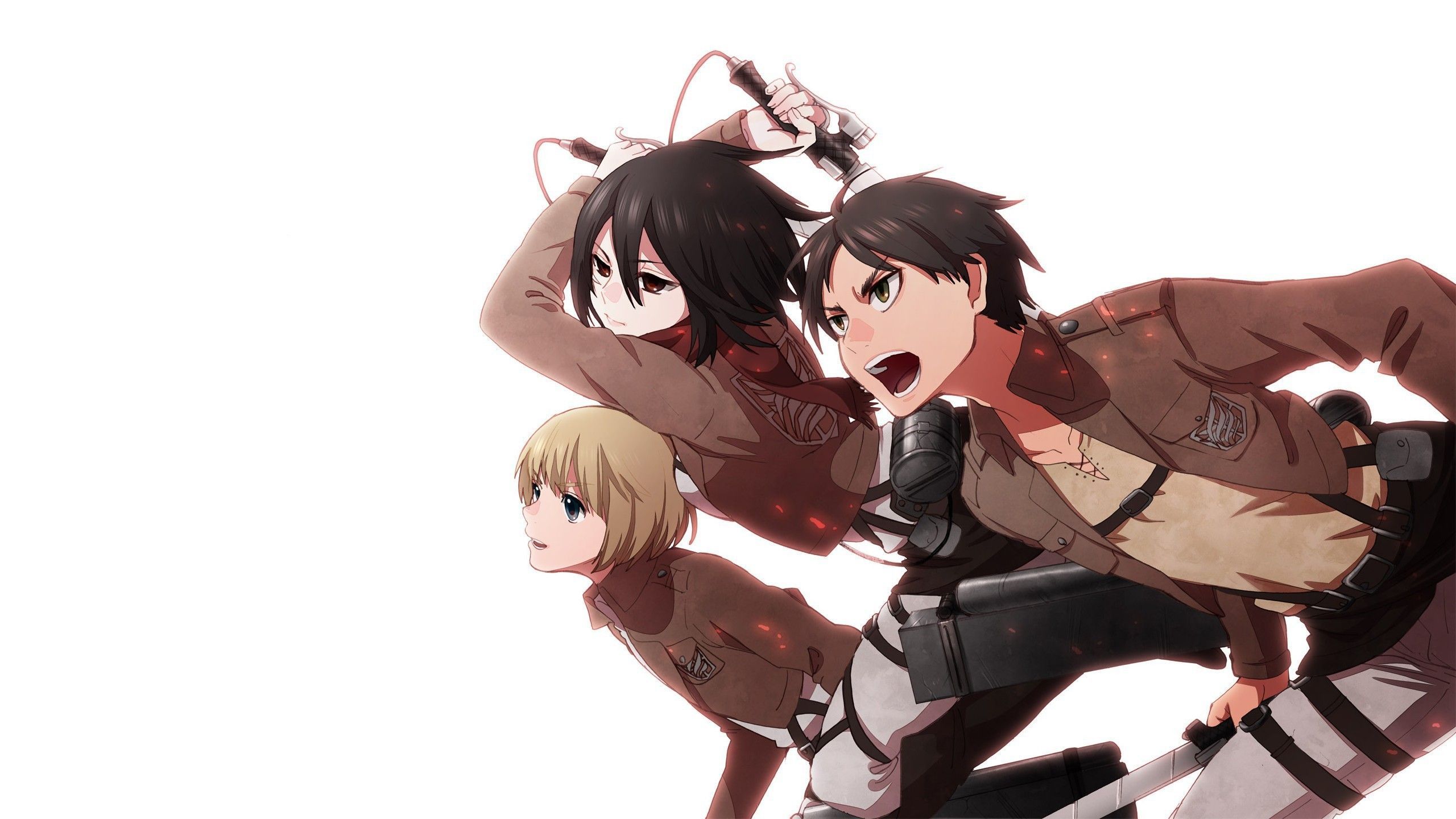 2560x1440 Anime characters Attack Titans go