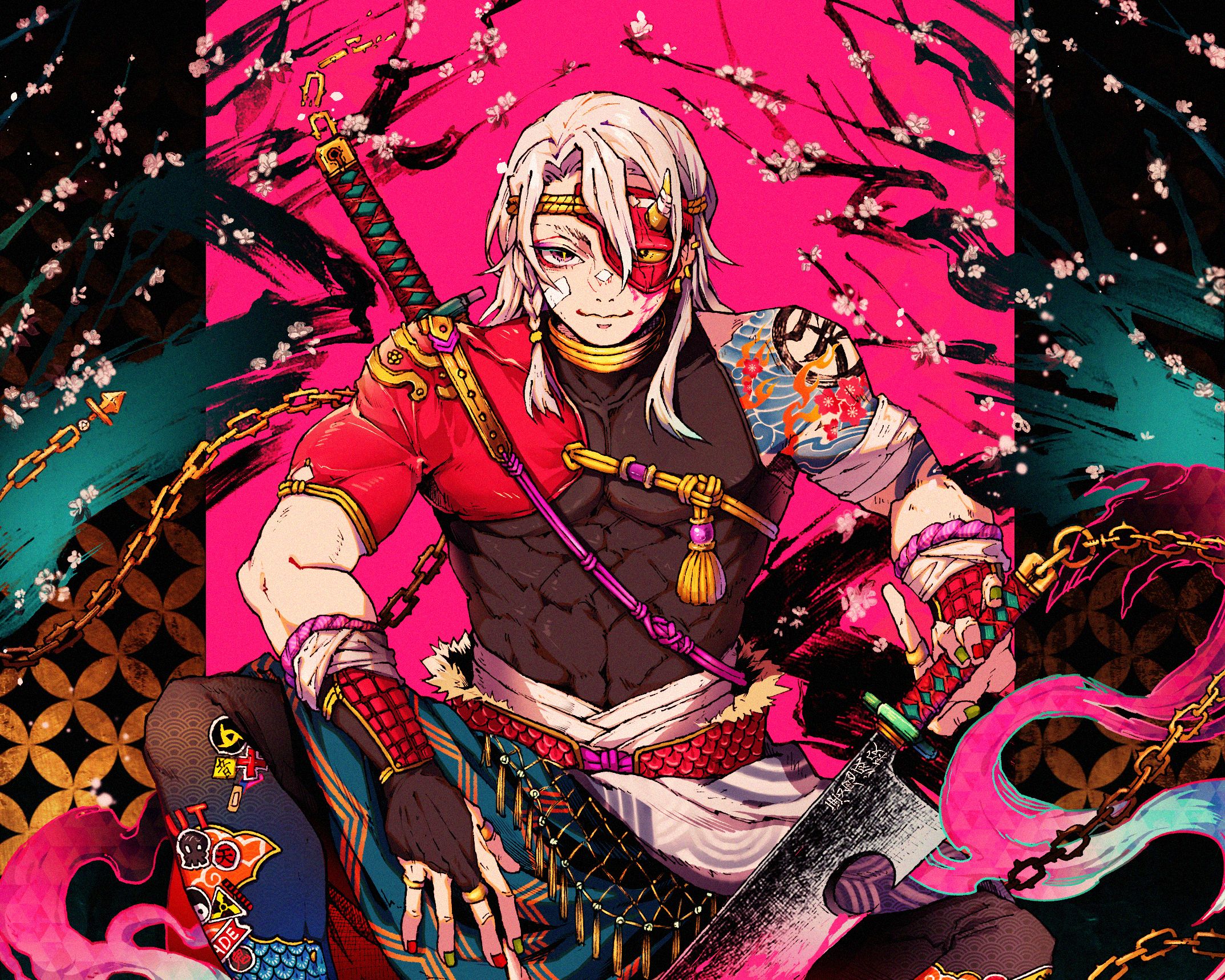 2147x1717 Tengen Uzui Cool Demon Slayer Wallpaper, HD Artist 4K Wallpaper, Image and Background