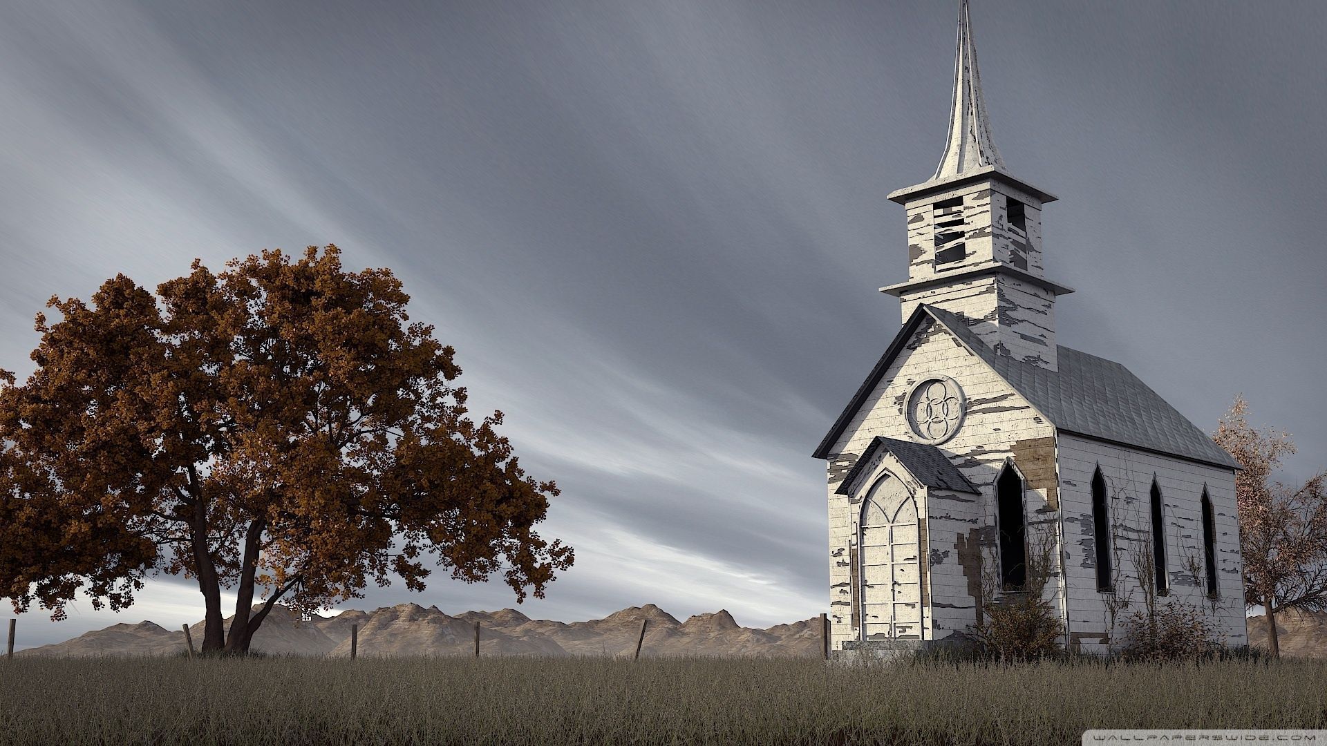1920x1080 Abandoned Church 3D Ultra HD Wallpaper
