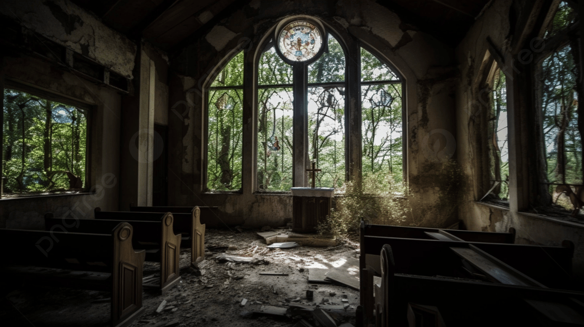 1200x673 An Abandoned Church That Contains Pews