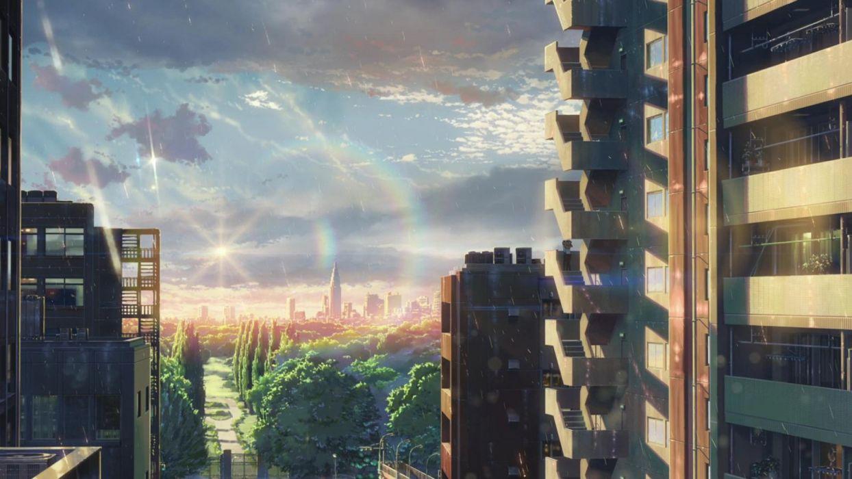 1244x700 Anime original city scenery wallpaperx900