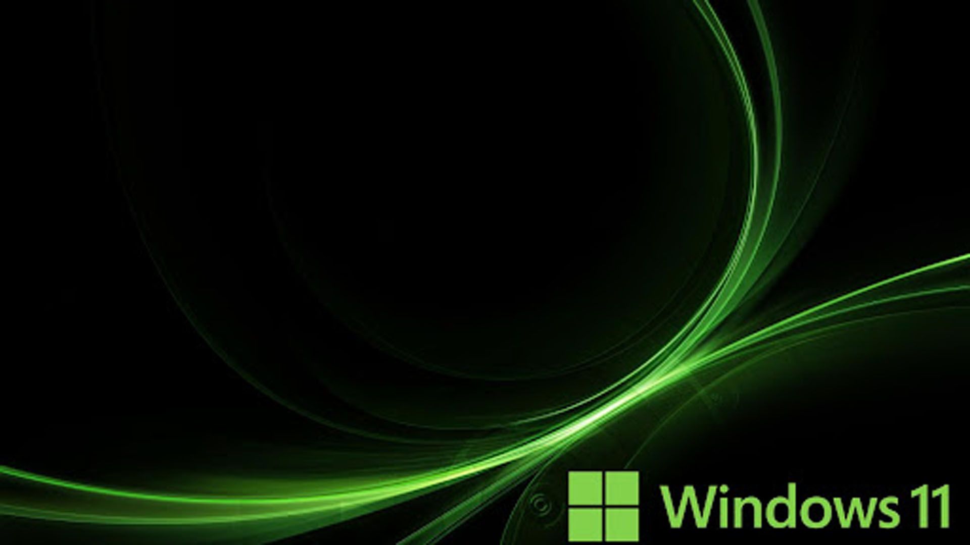 1920x1080 Dark Green Windows 11 Logo In Black Background HD Dark Green Wallpaper