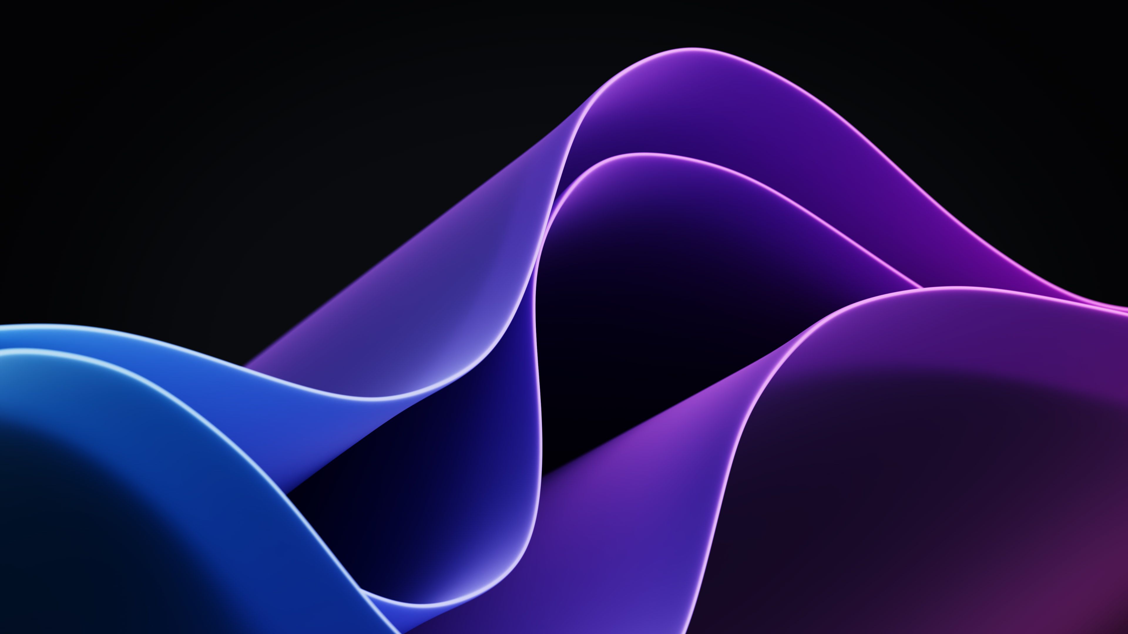 3840x2160 Dark Purple Abstract Waves 4K Wallpaper